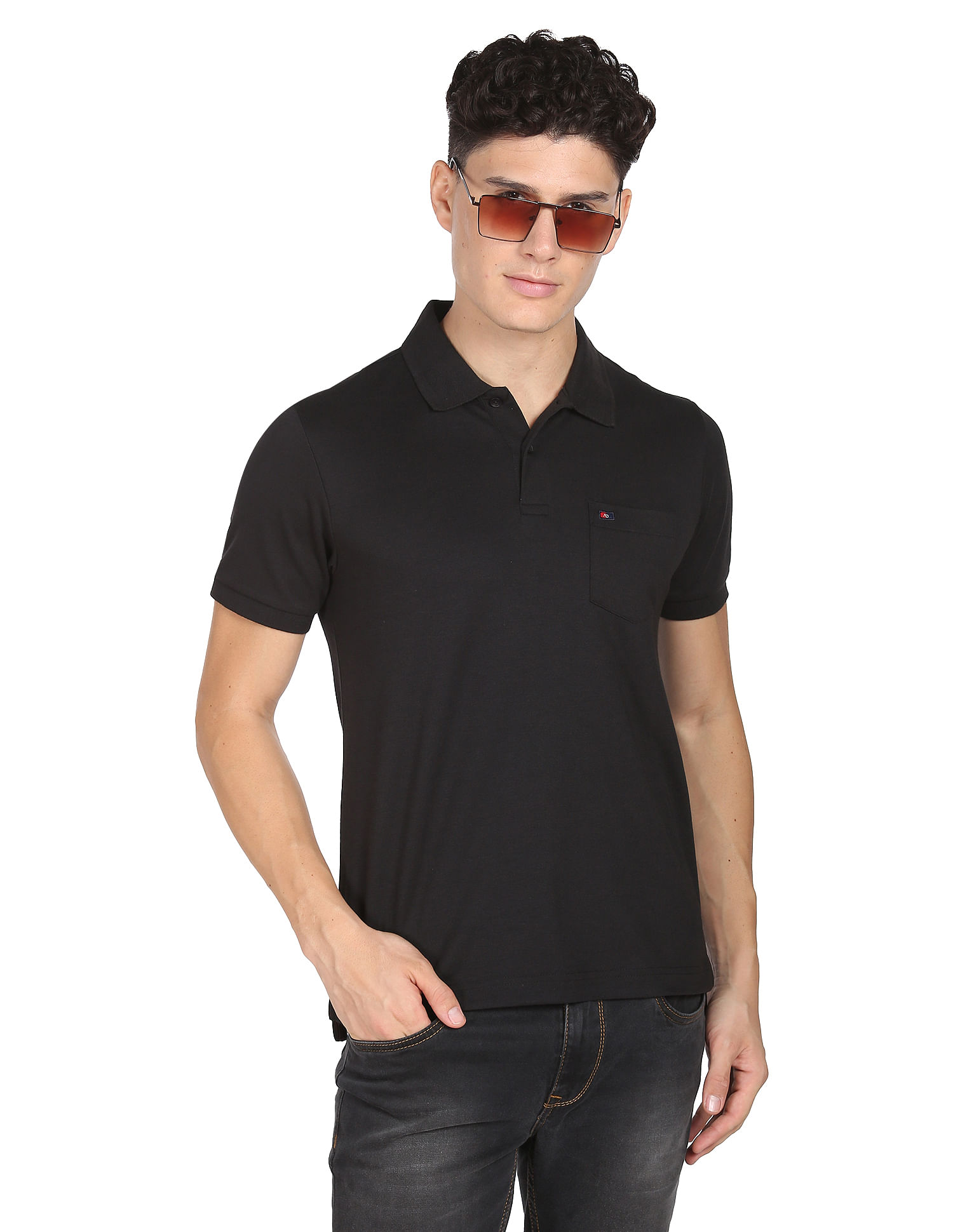 AD by Arvind Chest Pocket Easy Polo Shirt