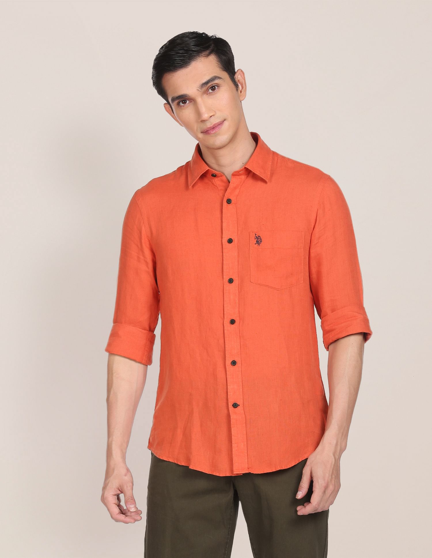 U.S. Polo Assn. Button Down Collar Linen Shirt