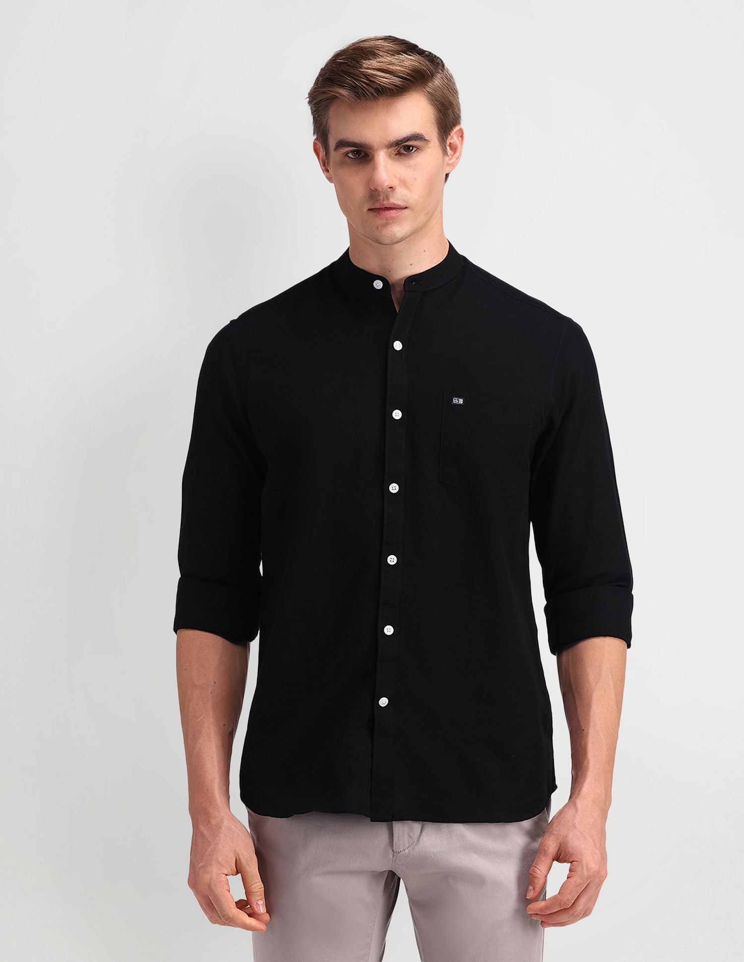 Arrow Sport Solid Manhattan Slim Fit Shirt