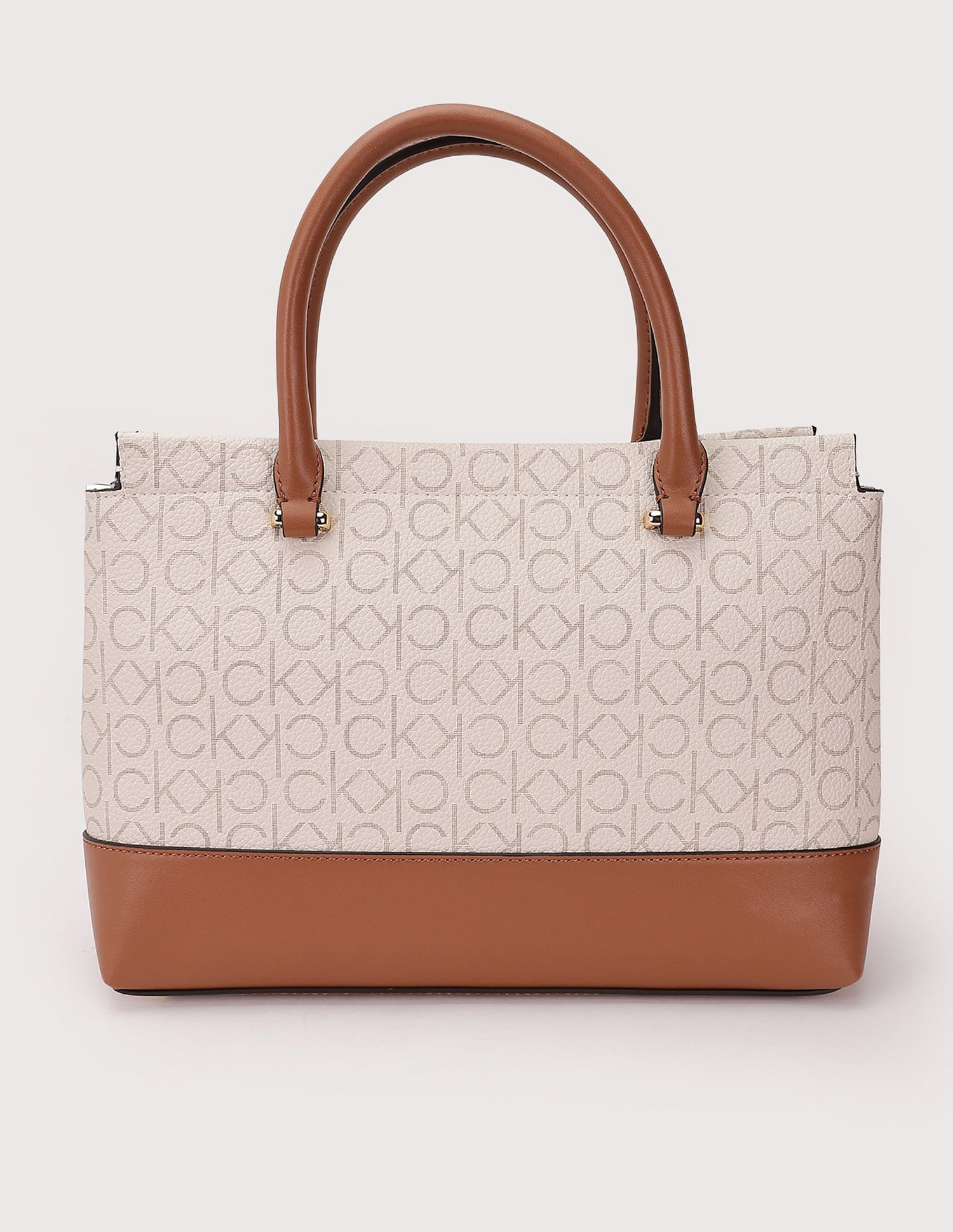 Calvin Klein Logo Beige Pu Handbag