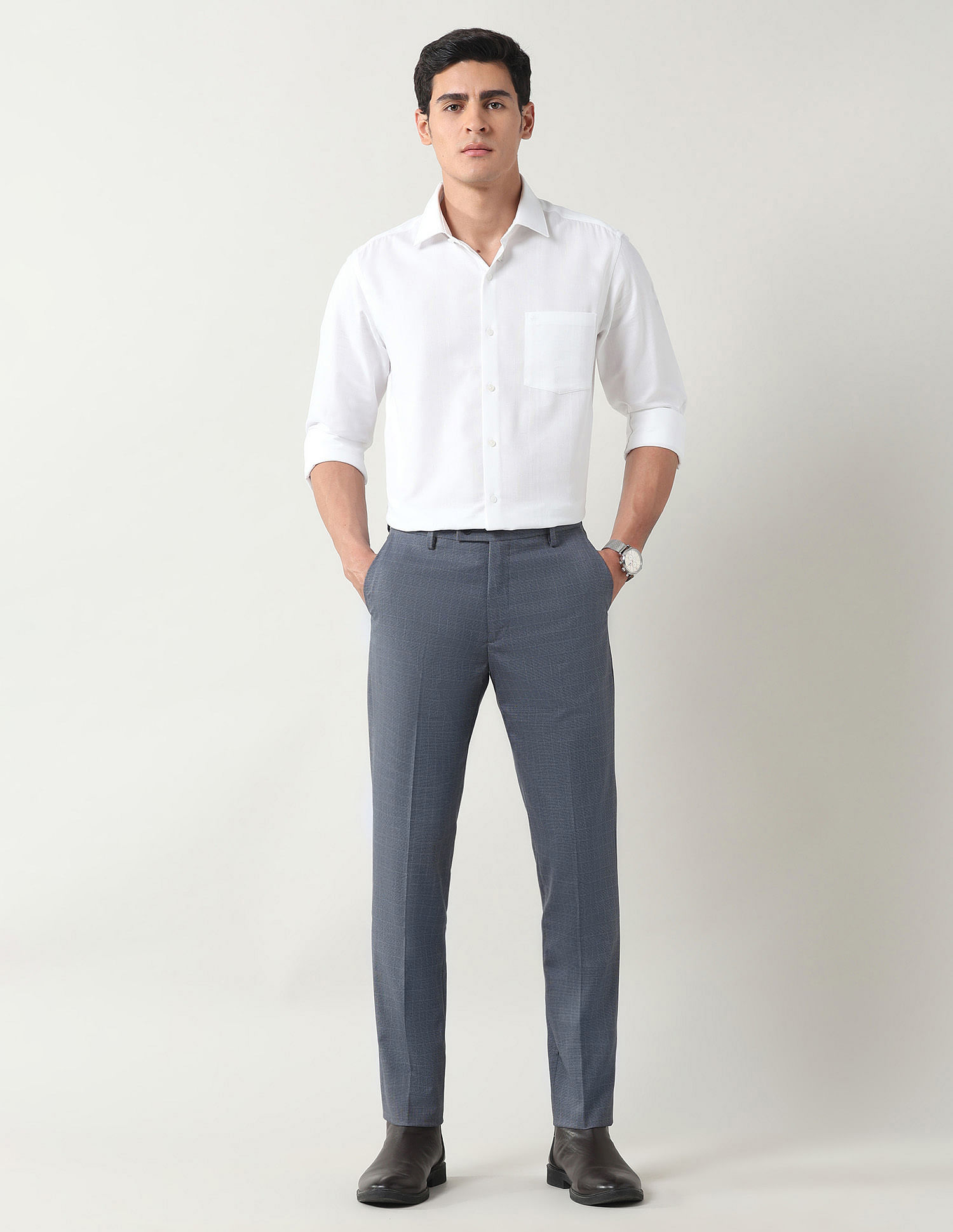 Arrow Slim Fit Dobby Weave Trousers
