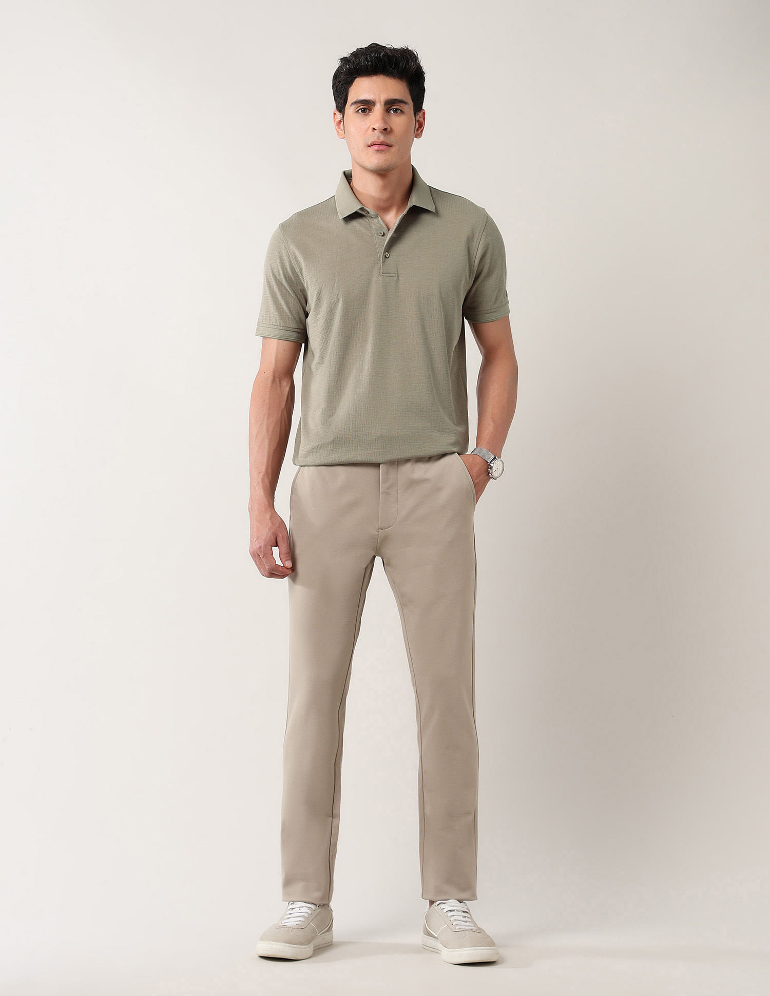 Arrow Solid Pure Cotton Polo Shirt