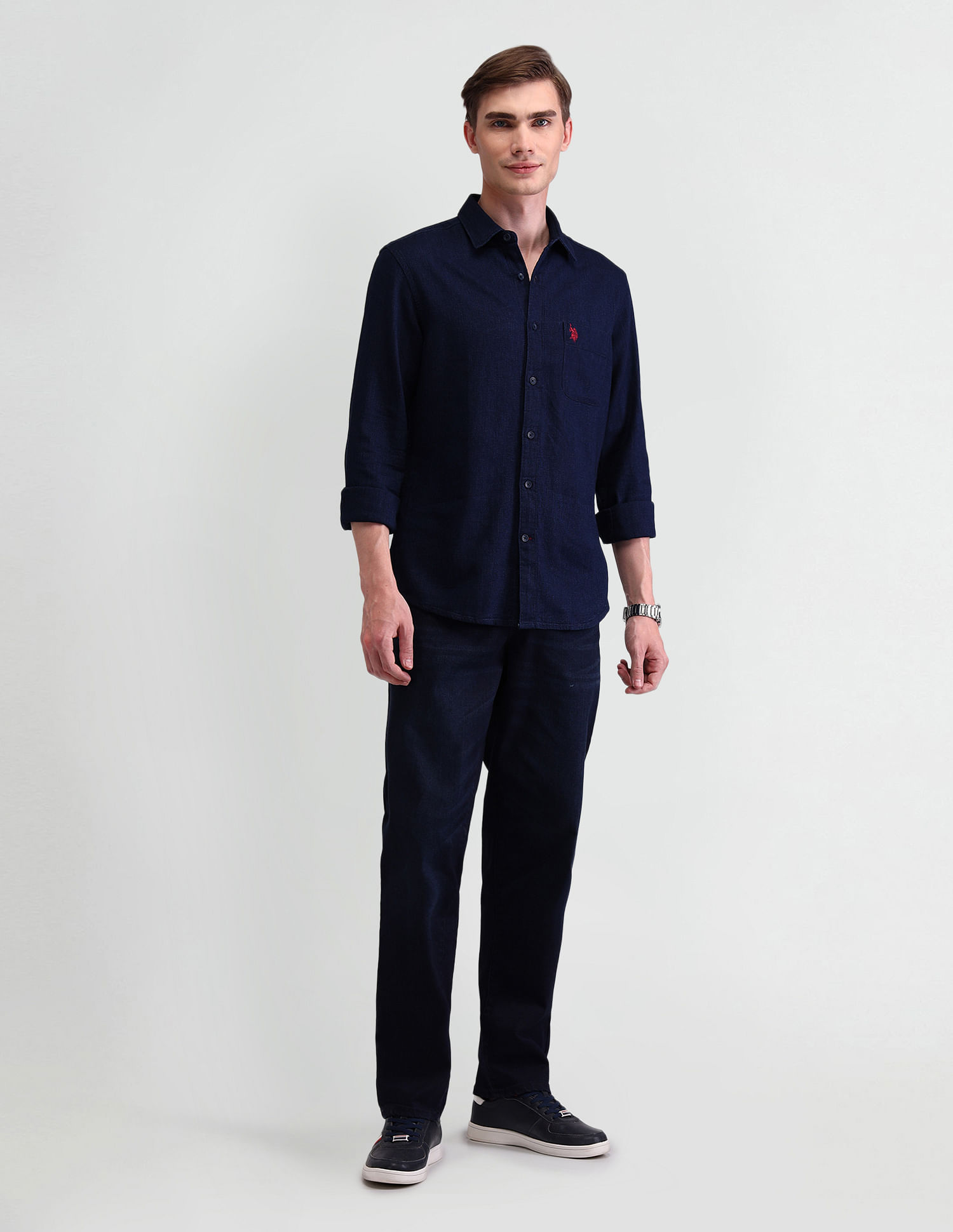 U.S. Polo Assn. Denim Co. Slim Dobby Solid Shirt
