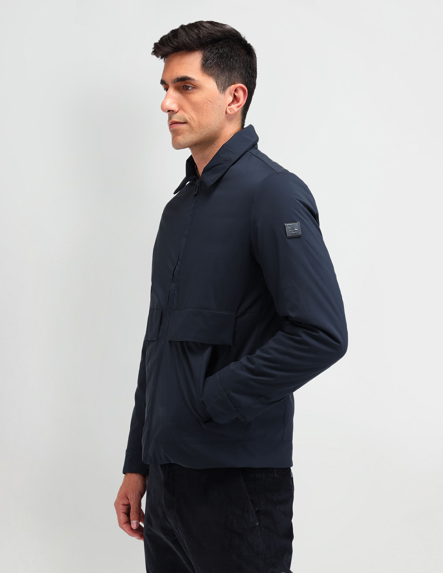 Arrow Sport Solid Regular Fit Bomber Jacket