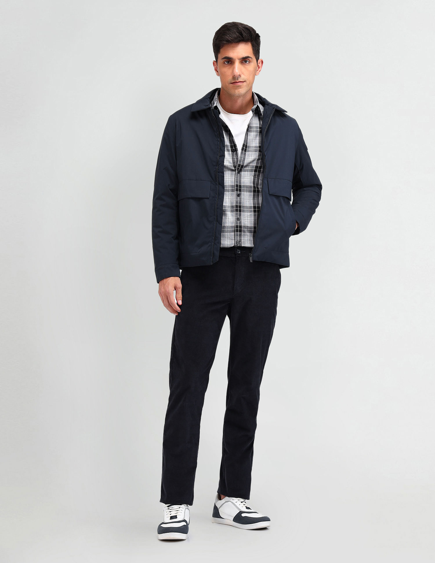 Arrow Sport Solid Regular Fit Bomber Jacket