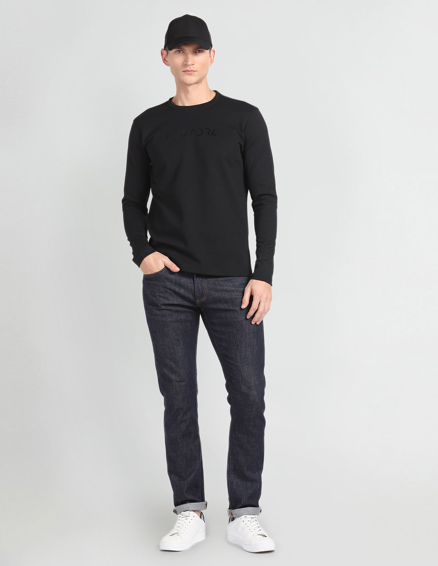 Arrow Newyork Long Sleeve Typographic Print T-Shirt