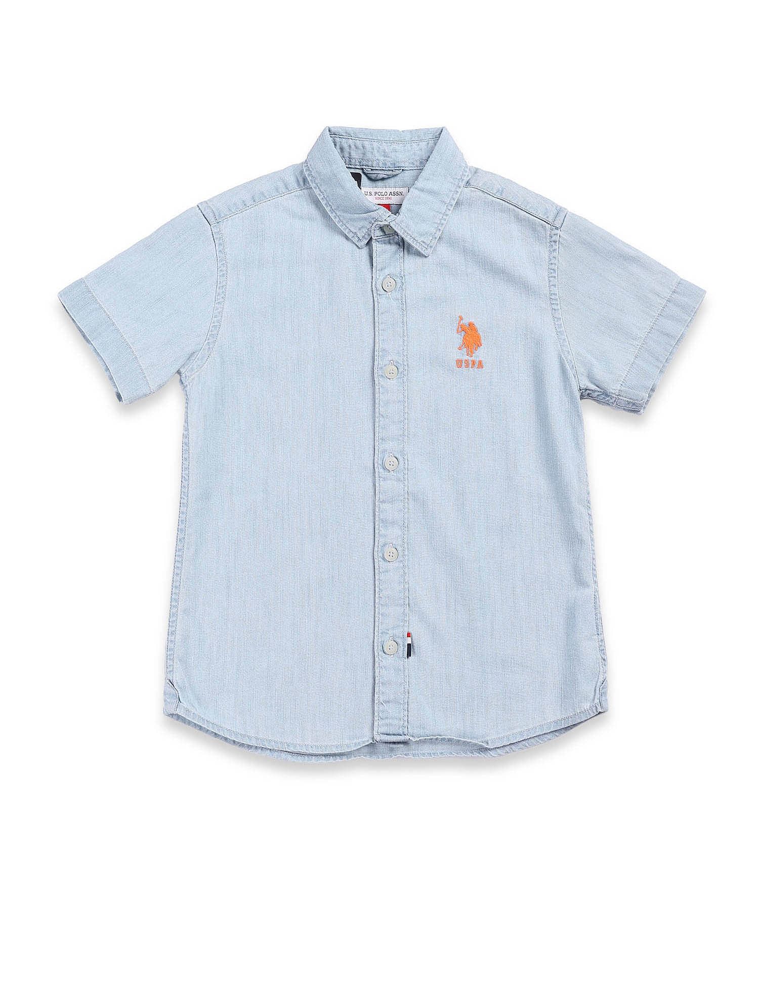 U.S. Polo Assn. Kids Boys Pure Cotton Short Sleeve Shirt