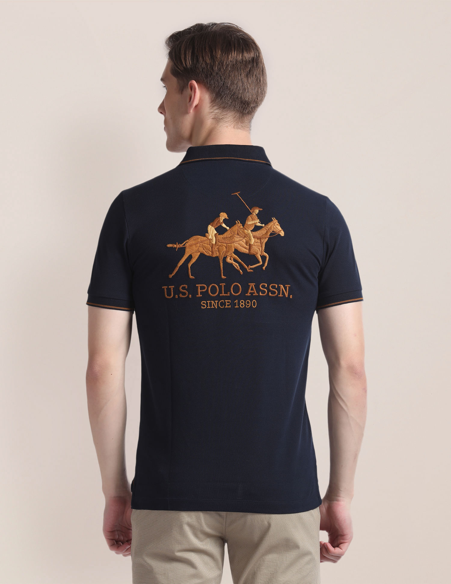 U.S. Polo Assn. Brand Embroidered Slim Polo Shirt
