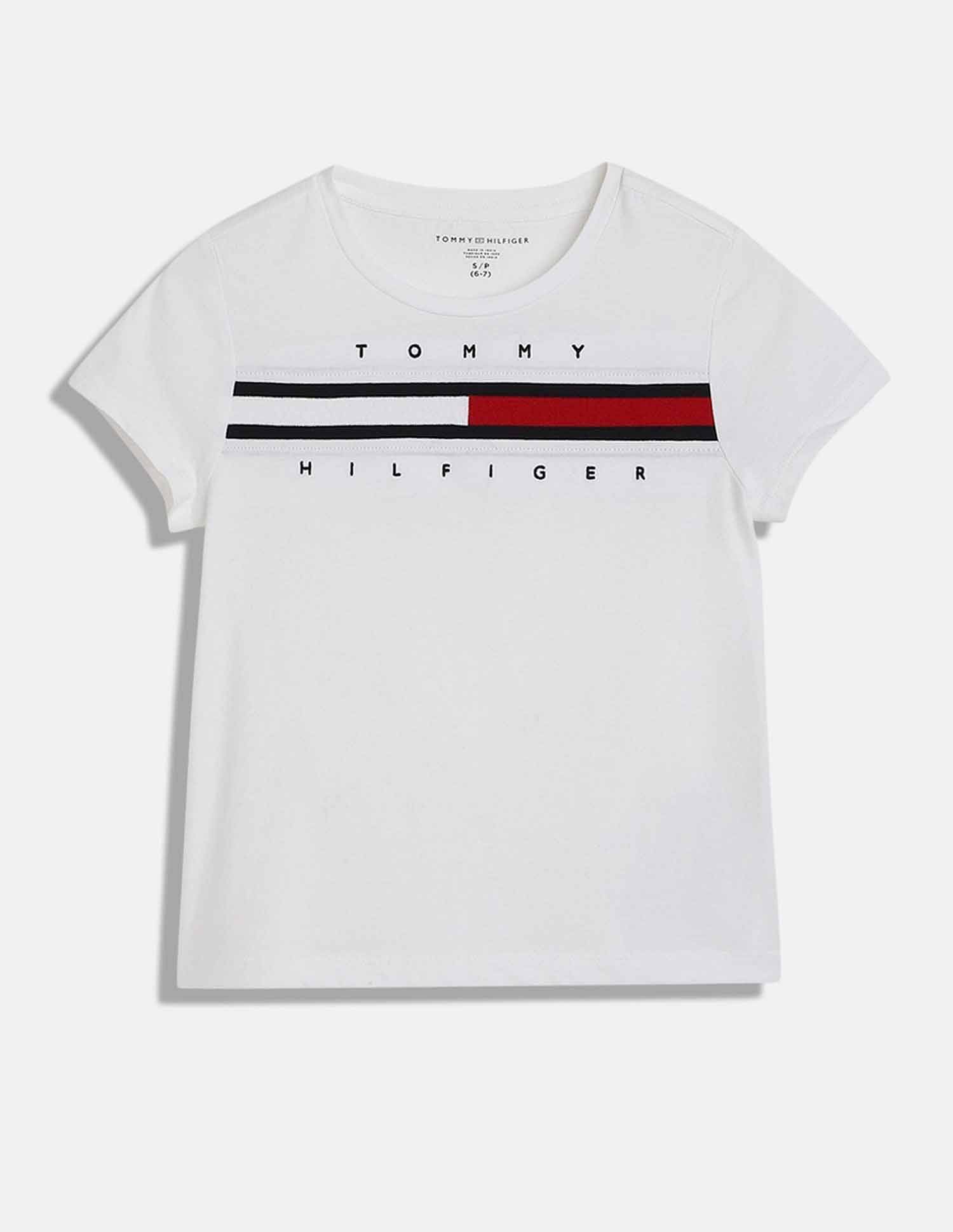 Tommy Hilfiger Kids Girls Logo Regular-Fit Cotton T-Shirt