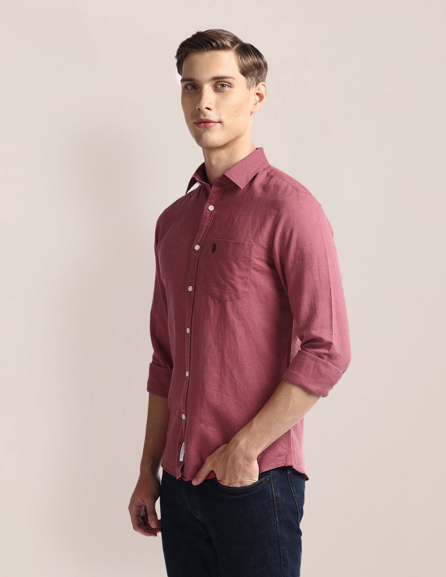 U.S. Polo Assn. Solid Tailored Regular Fit Shirt