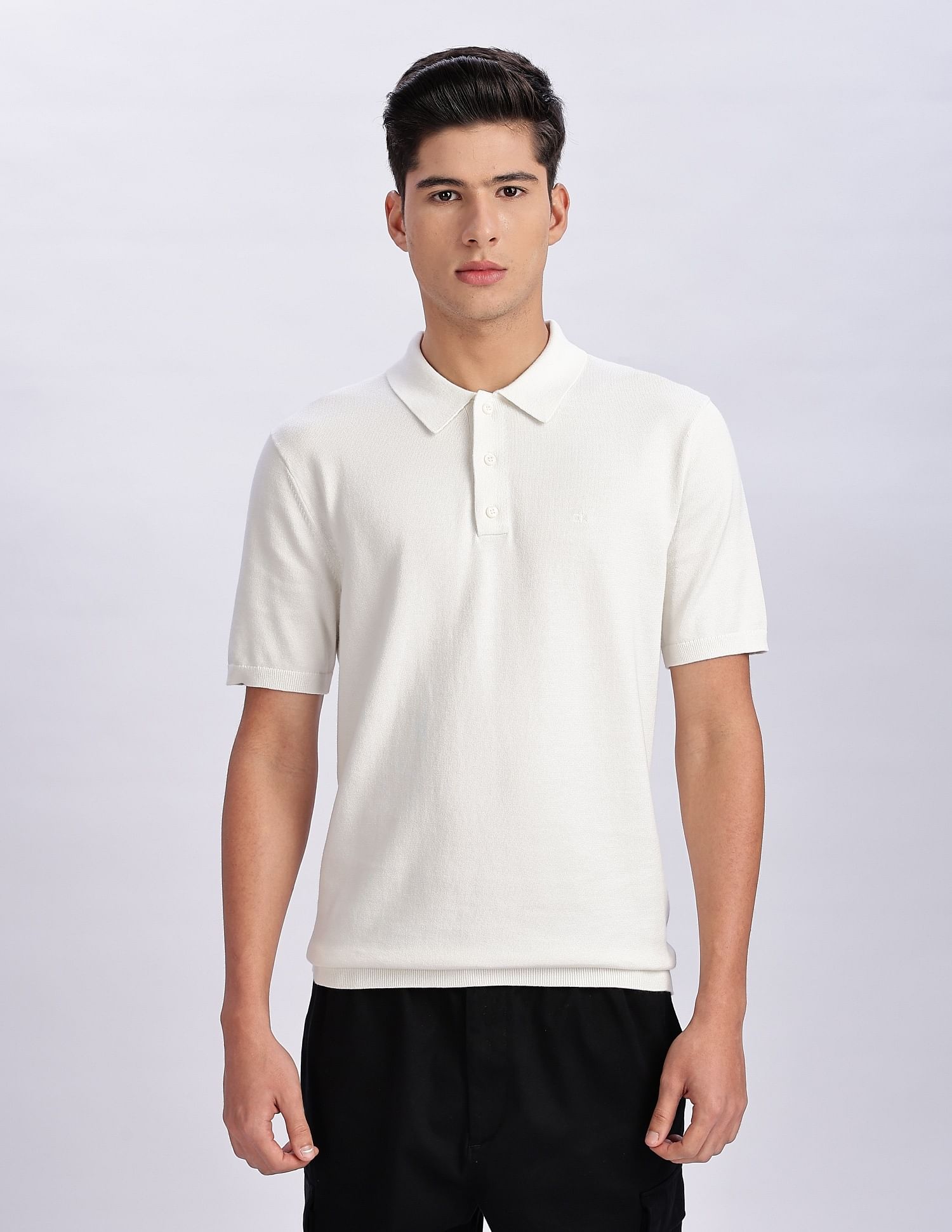 Calvin Klein Jeans Solid Regular Fit Cotton Polo Shirt