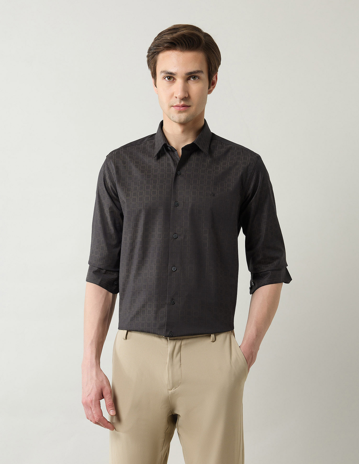 Arrow Newyork Pure Cotton Geometric Printed Shirt