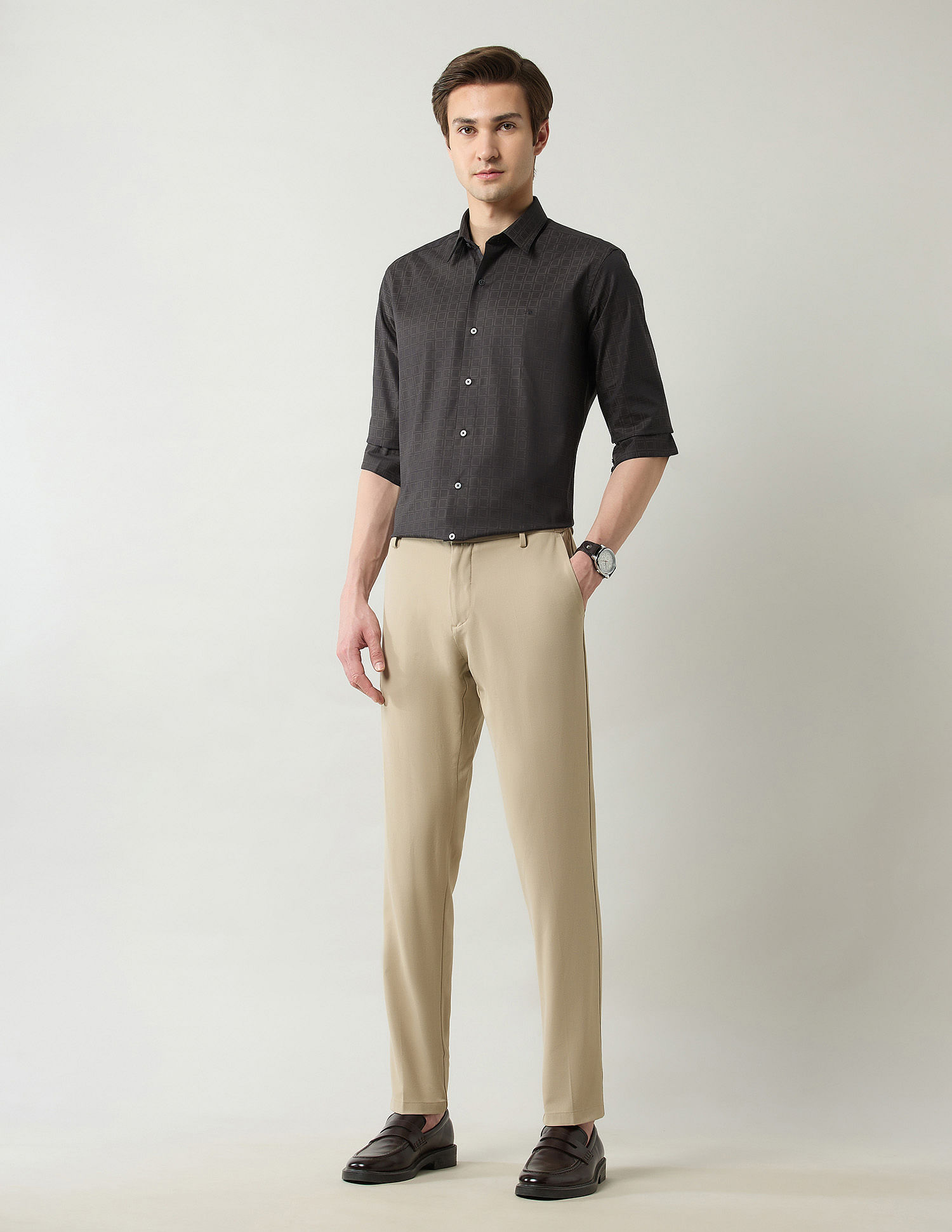 Arrow Newyork Pure Cotton Geometric Printed Shirt