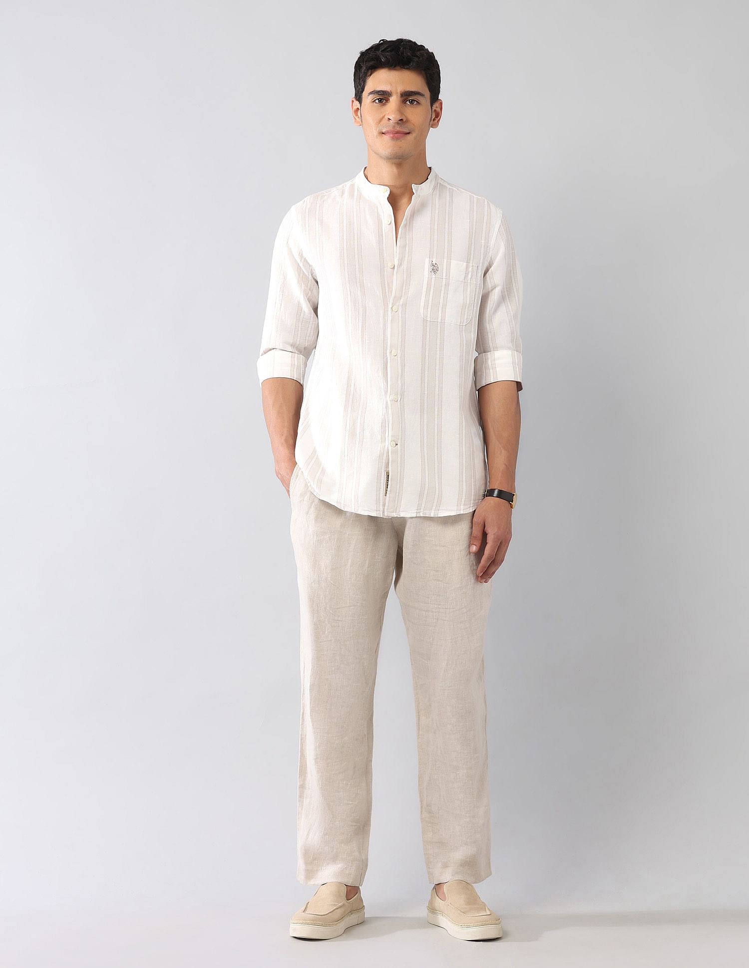 U.S. Polo Assn. Denim Co. Vertical Striped Poplin Regular Fit Shirt
