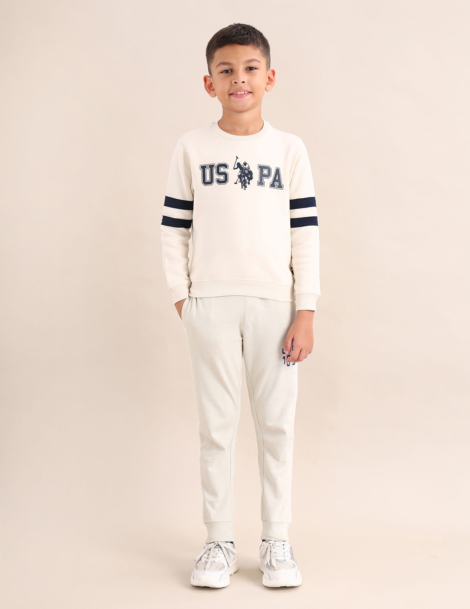 U.S. Polo Assn. Kids Boys Brand Printed Regular Fit Sweatshirt