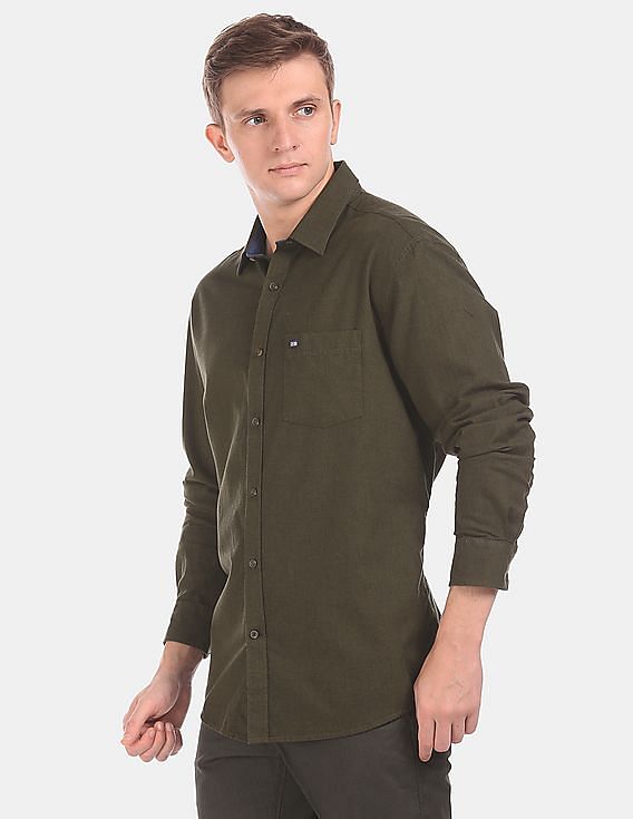 Buy Arrow Sports Mandarin Collar Solid Shirt - NNNOW.com