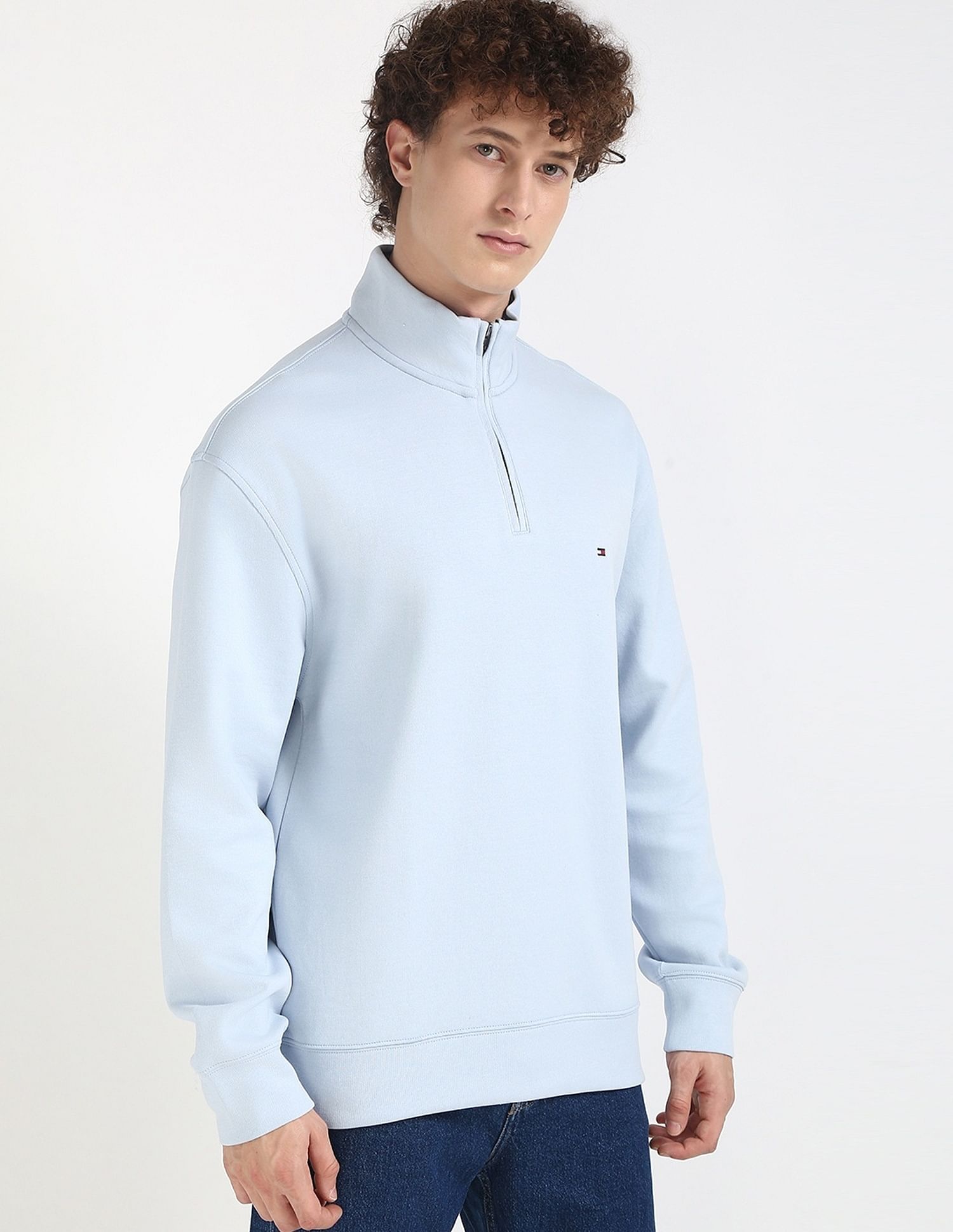 Tommy Hilfiger Solid Regular-Fit Cotton Sweatshirt