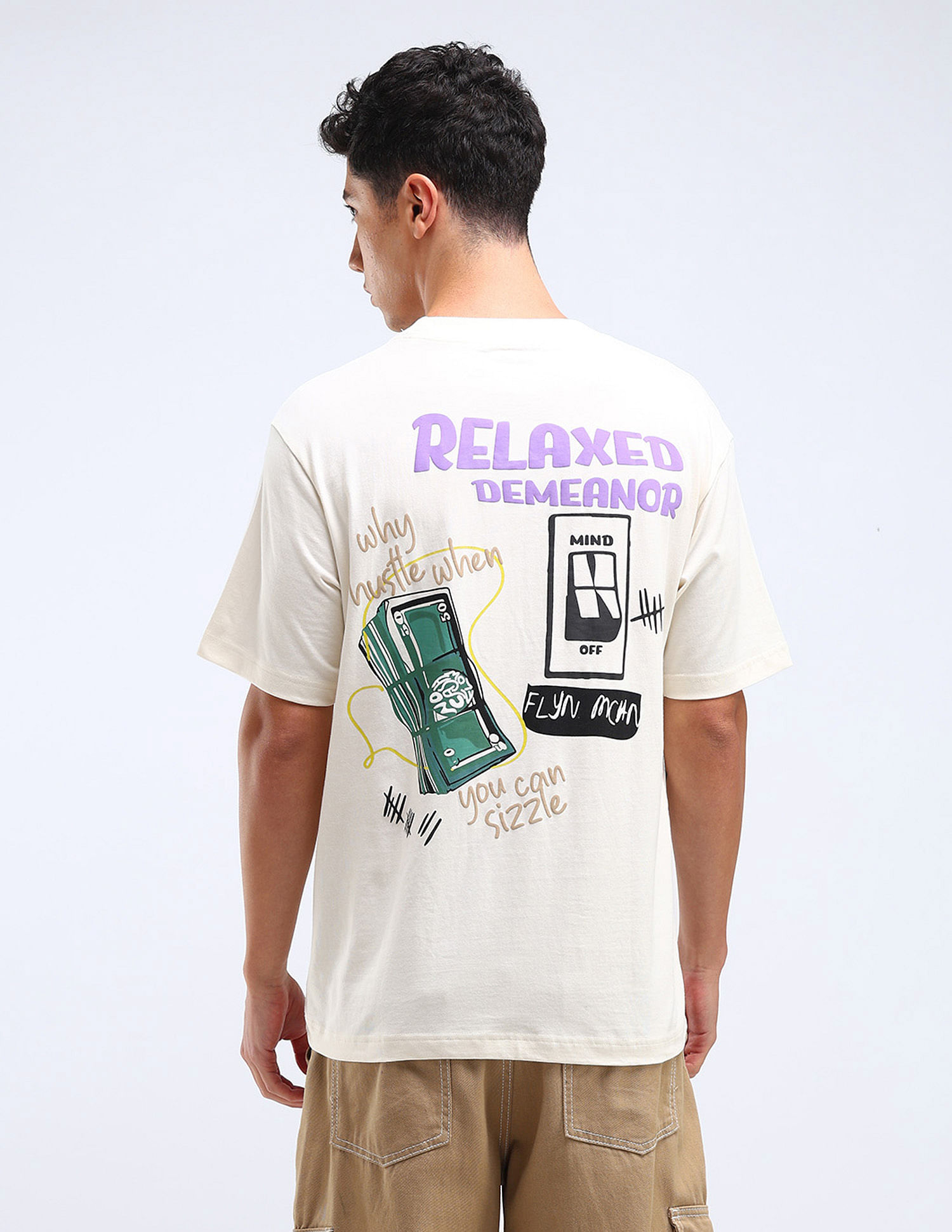 Flying Machine Graphic Print Relaxed Kidult T-Shirt