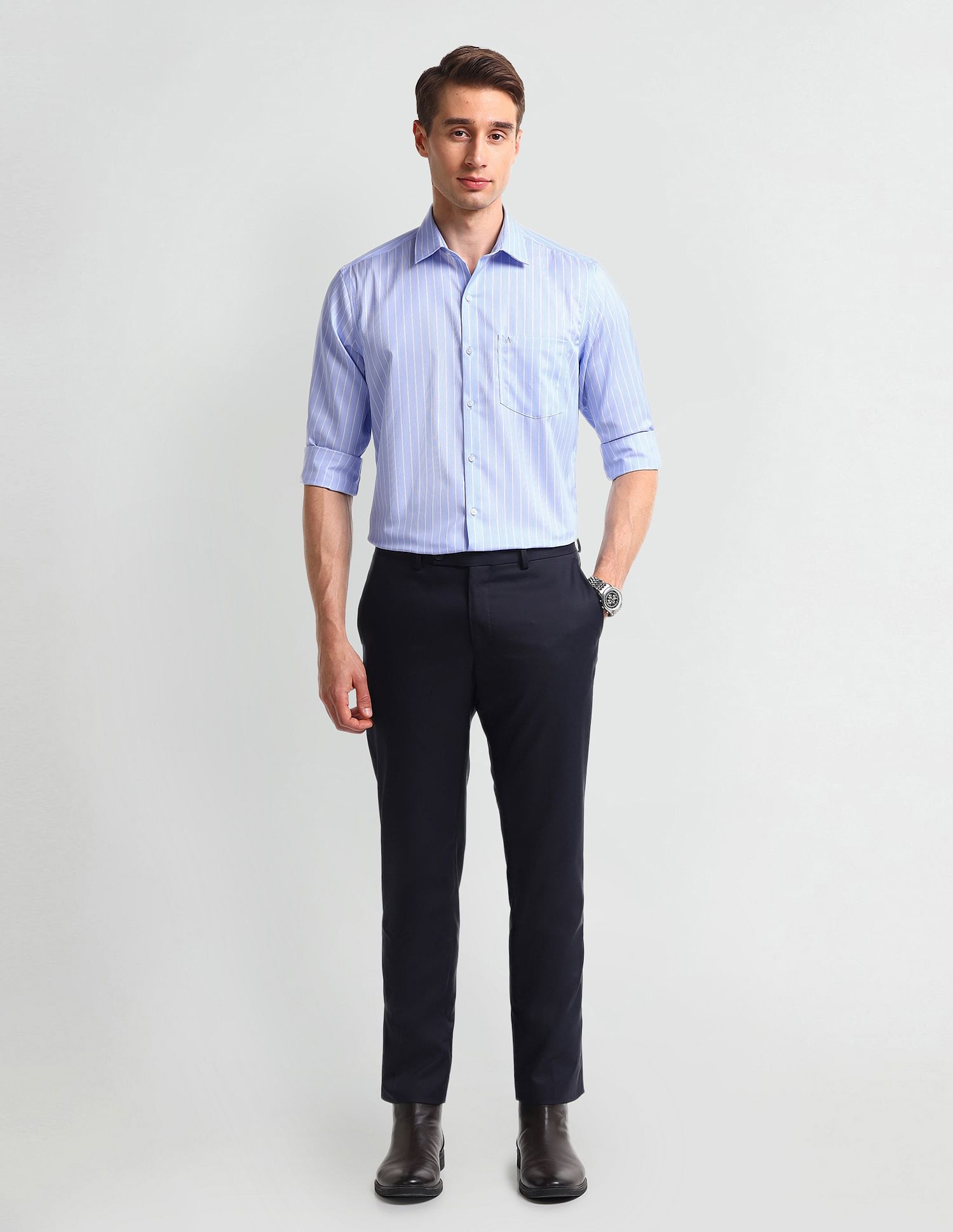 Arrow Liberty Classic Fit Pinstriped Shirt