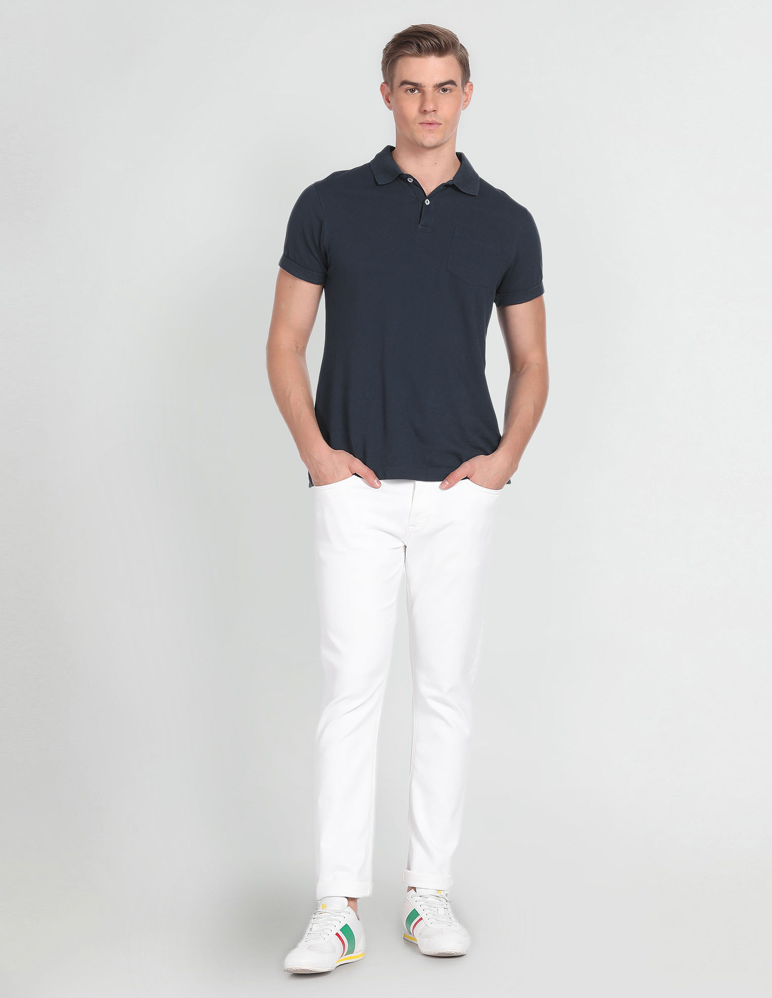 U.S. Polo Assn. Denim Co. Brandon Slim Tapered White Jeans