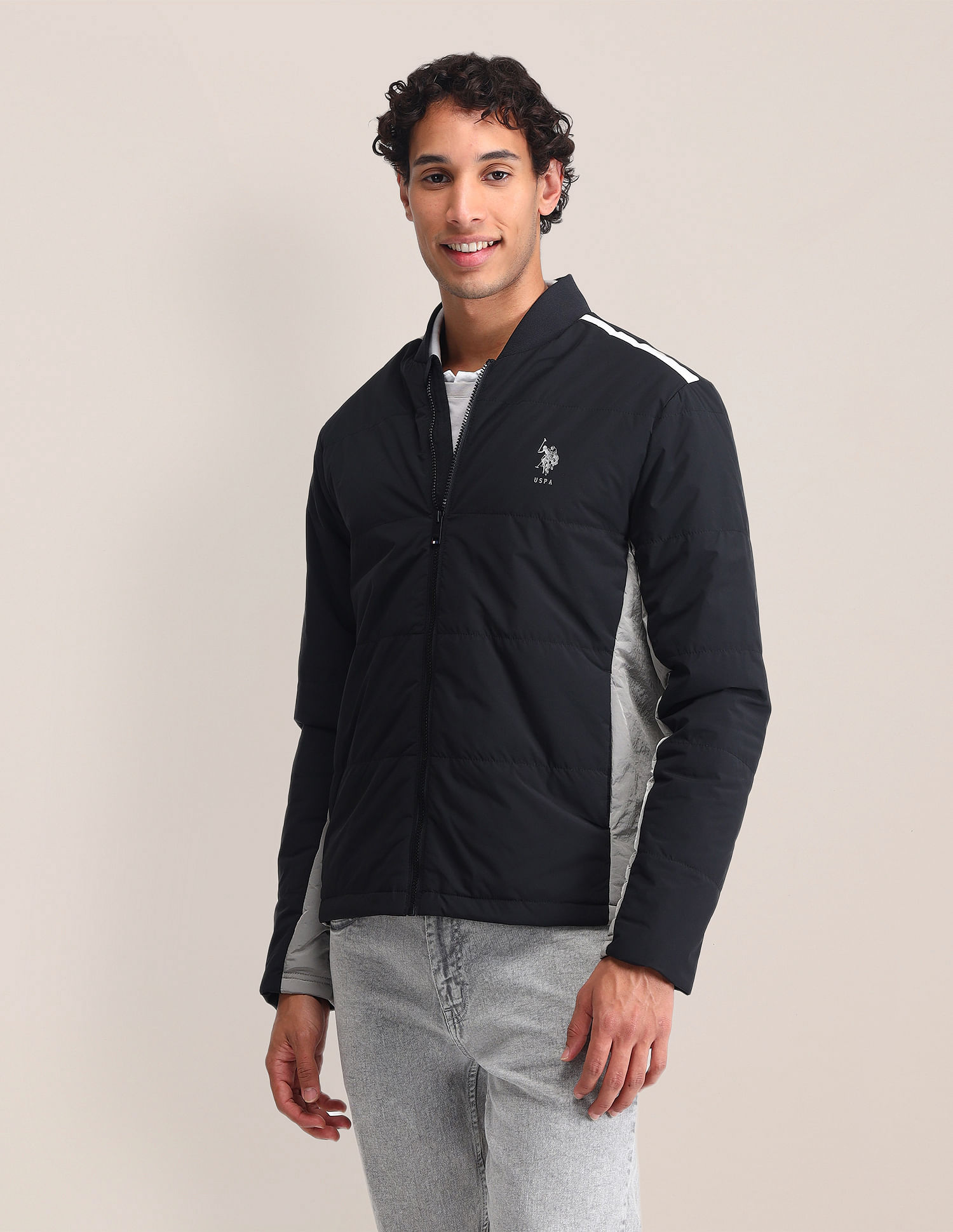 U.S. Polo Assn. Regular Fit Solid Bomber Jacket