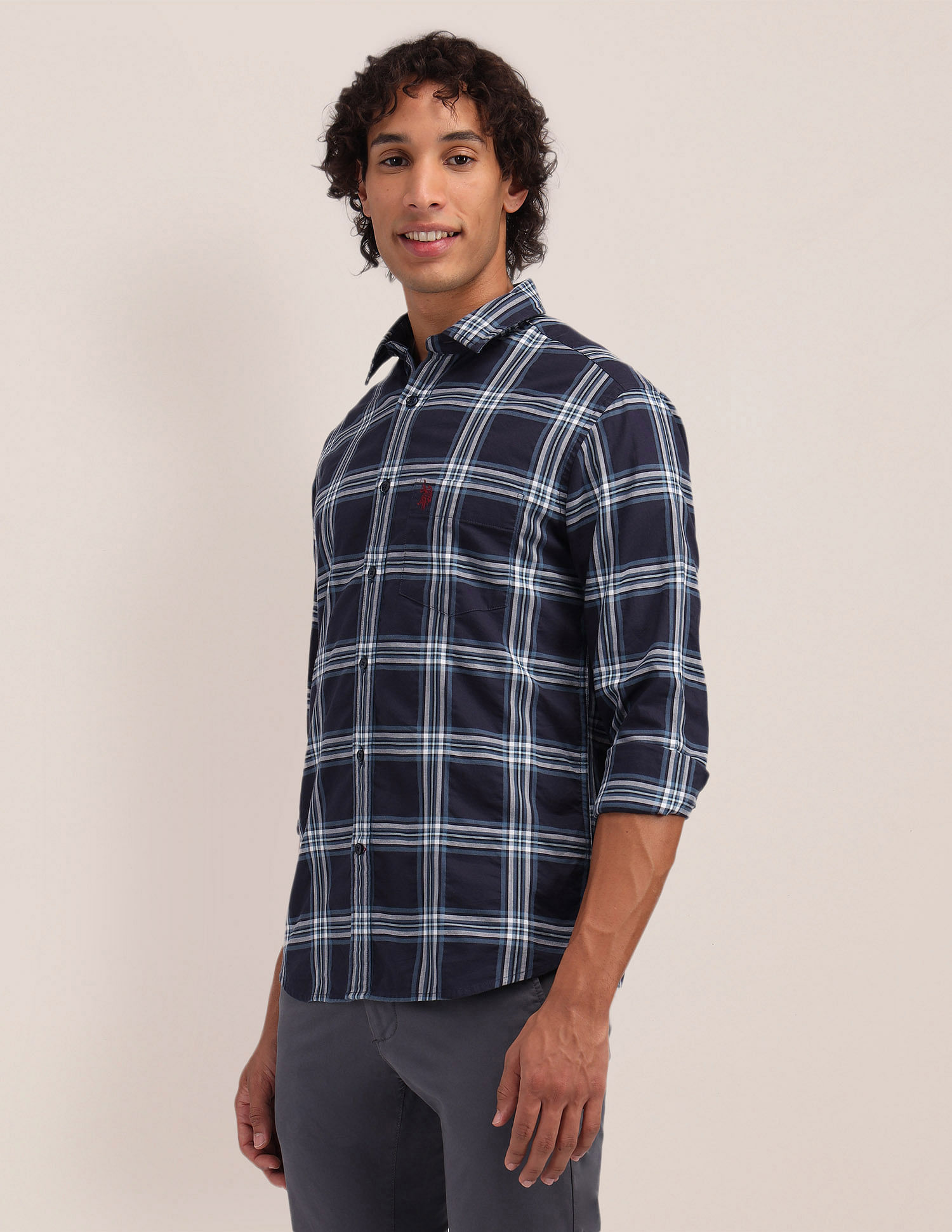 U.S. Polo Assn. Grid Tattersall Checked Twill Shirt