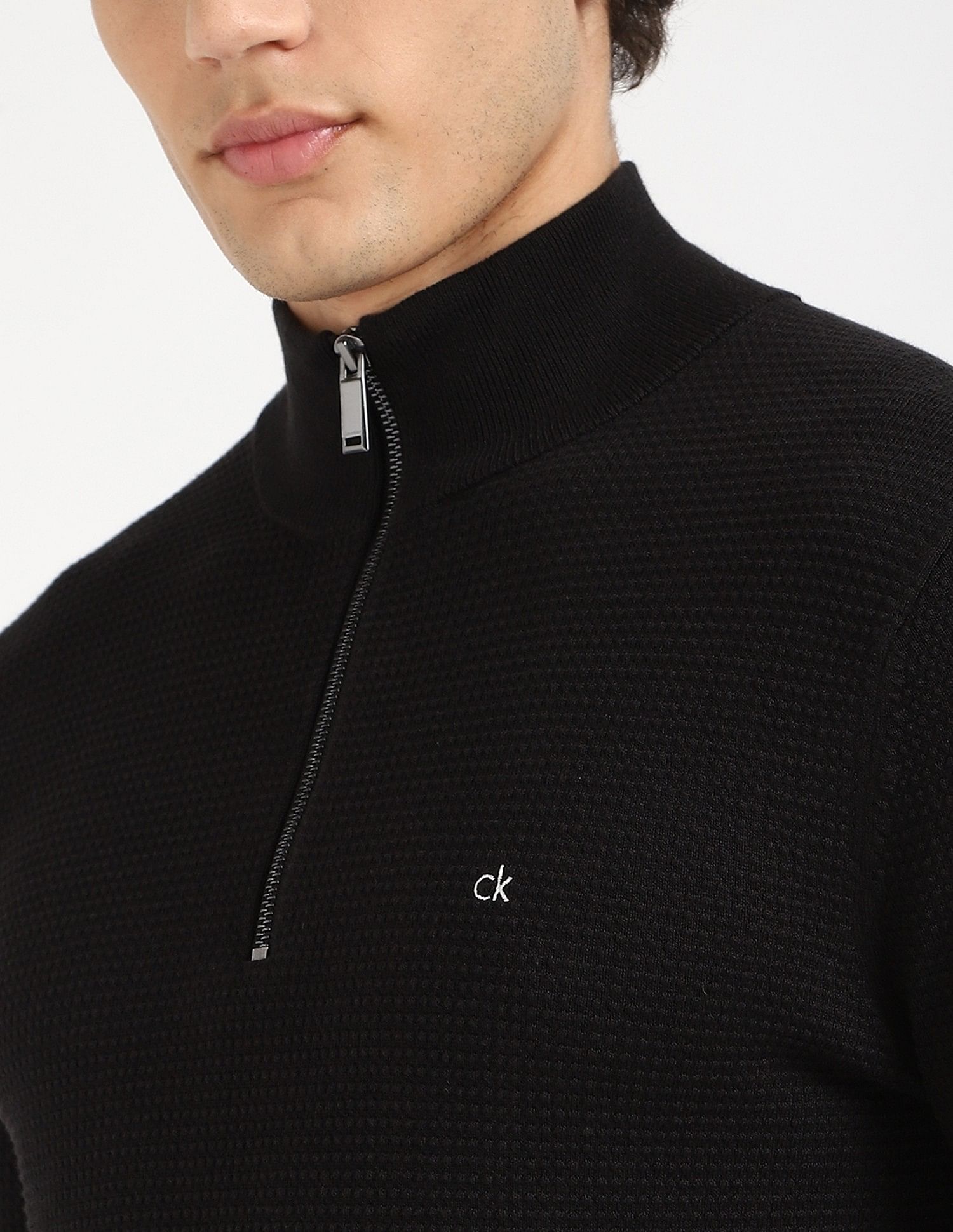 Calvin Klein Jeans Textured Regular-Fit Cotton Sweater