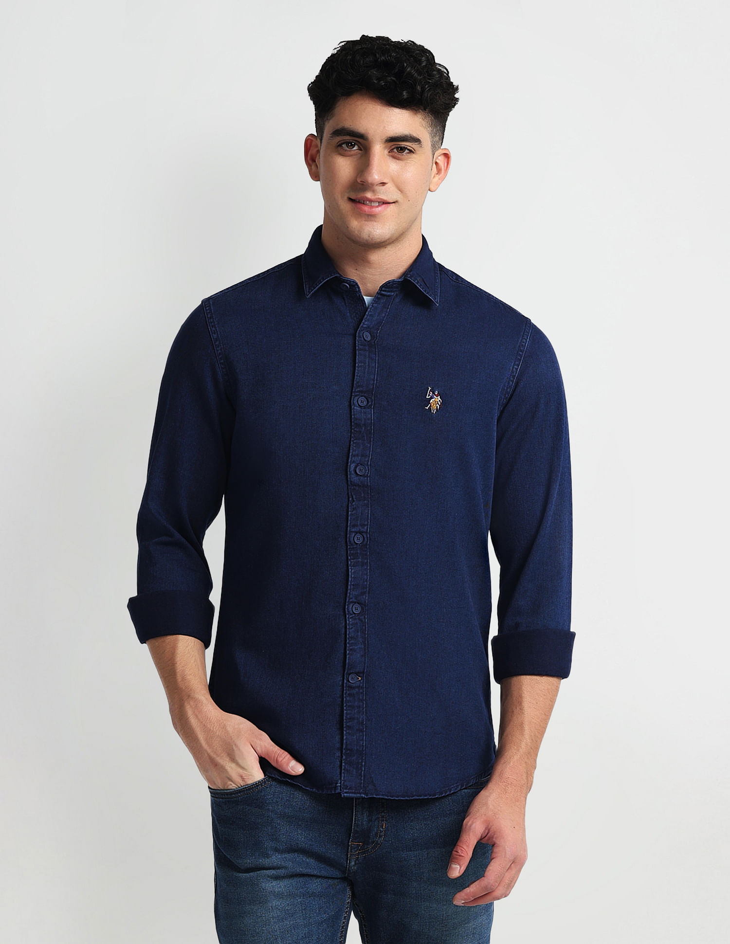 U.S. Polo Assn. Denim Co. Slim Fit Washed Denim Shirt