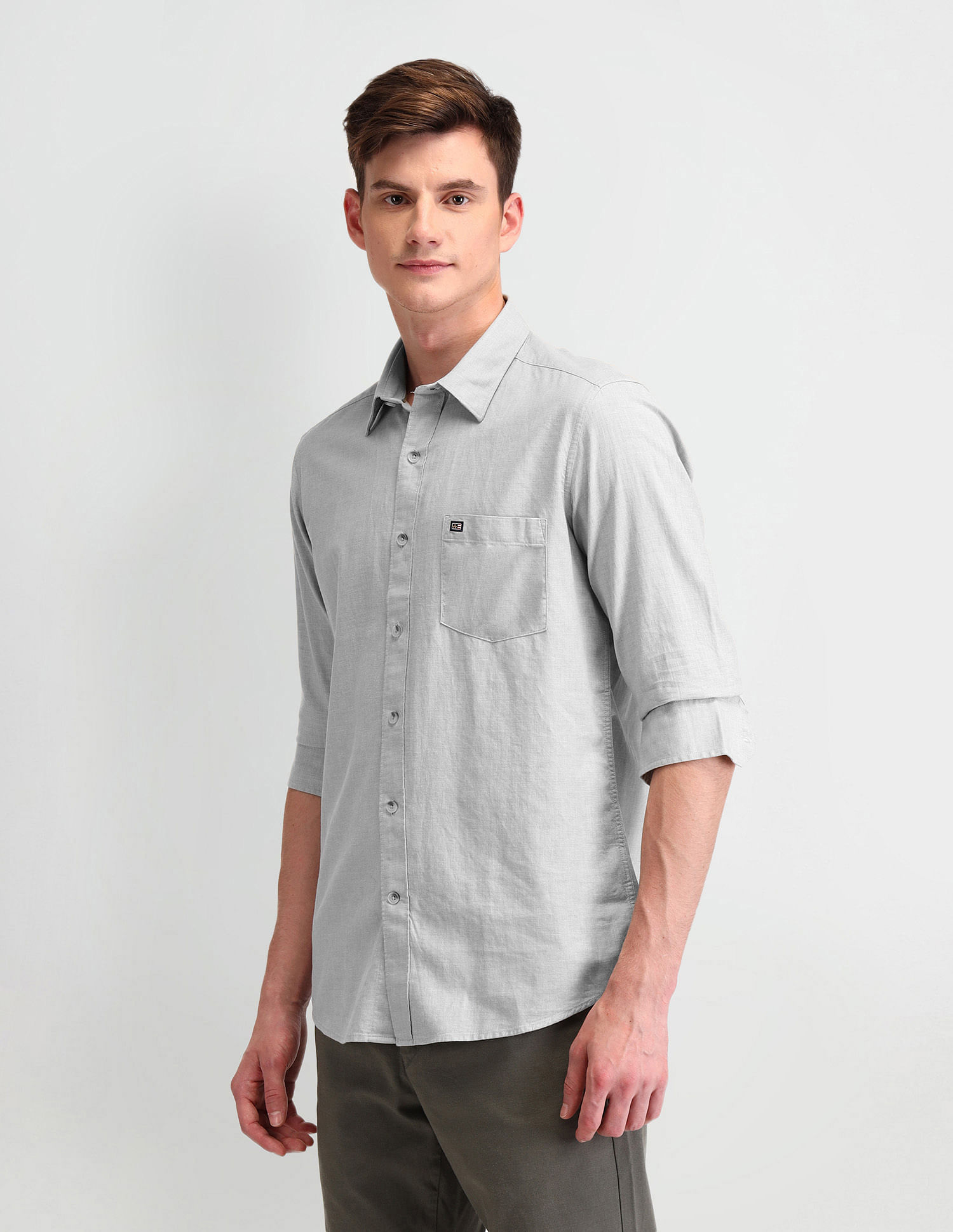 Arrow Sport Slim Fit Herringbone Shirt
