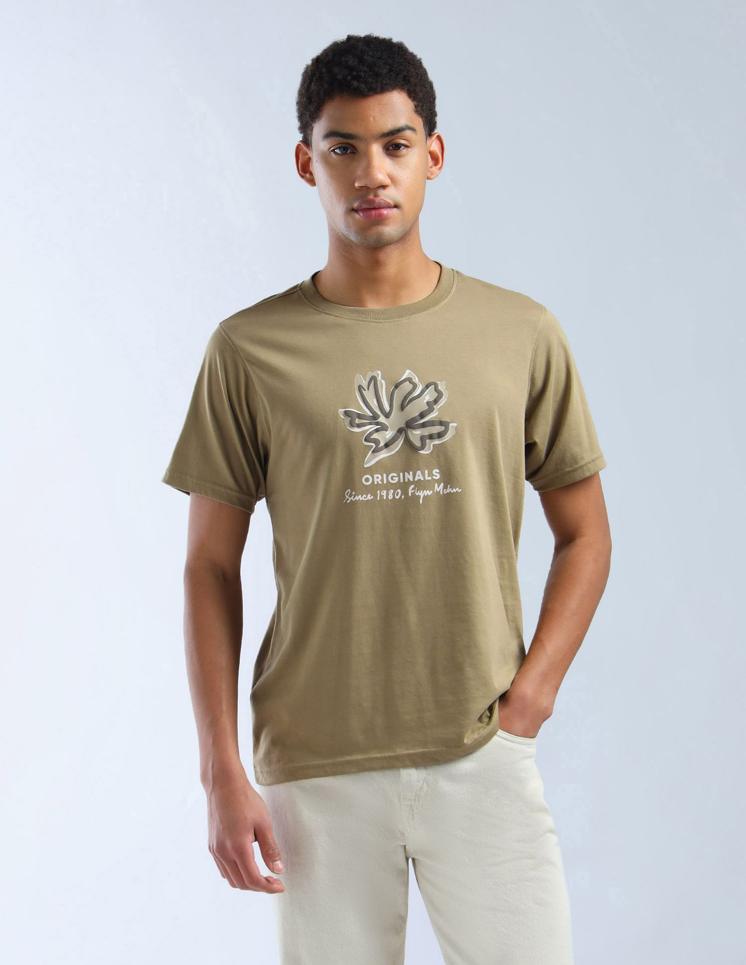Flying Machine Graphic Printed Color Of Home T-Shirt