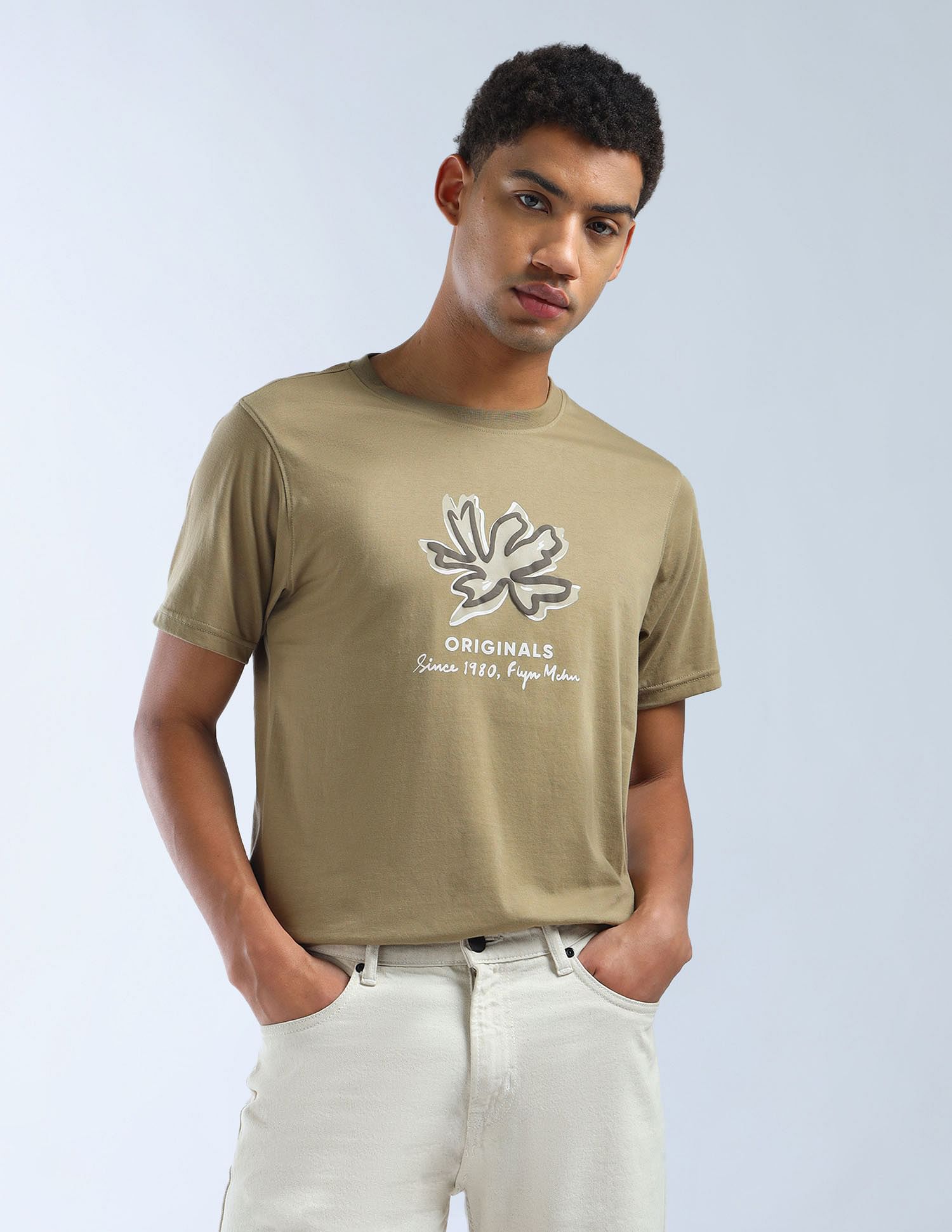 Flying Machine Graphic Printed Color Of Home T-Shirt