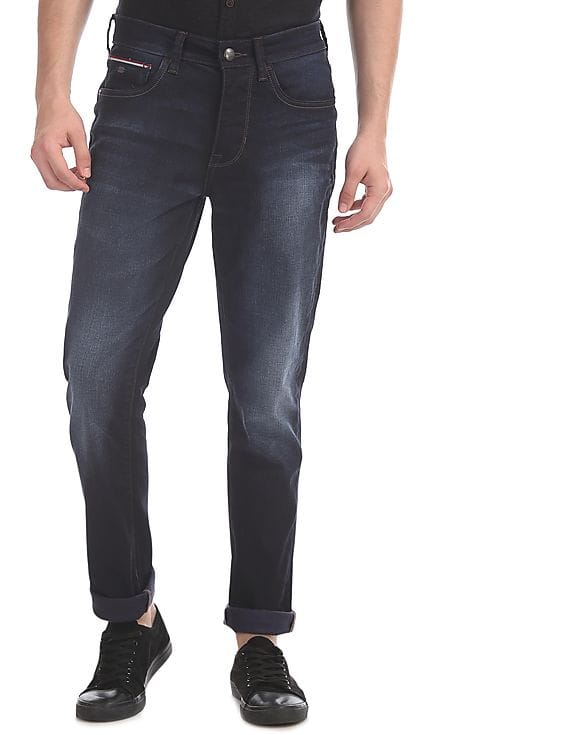 Men Blue Delta Slim Fit Washed Jeans 