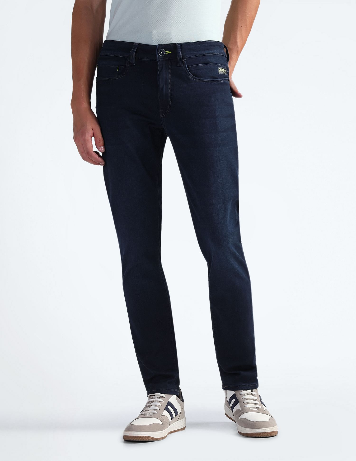 Flying Machine Mid Rise Slash Slim Tapered Fit Jeans