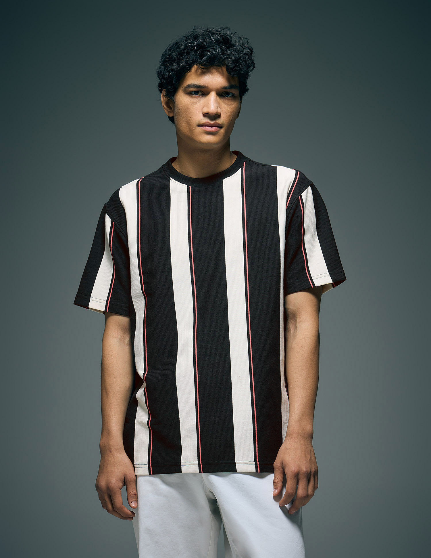 Flying Machine Vertical Striped Digitopia T-Shirt