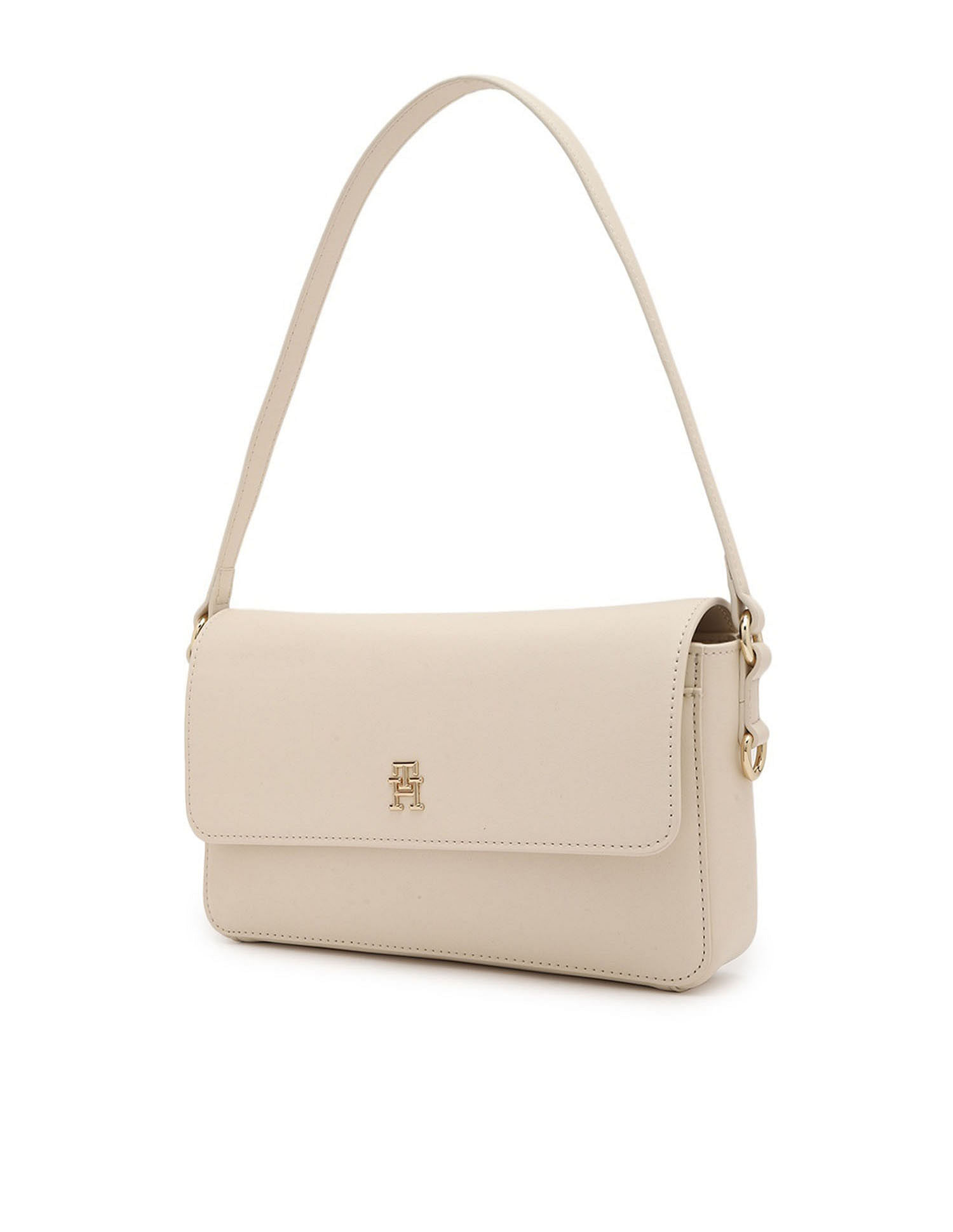 Tommy Hilfiger Solid Beige PU Bag