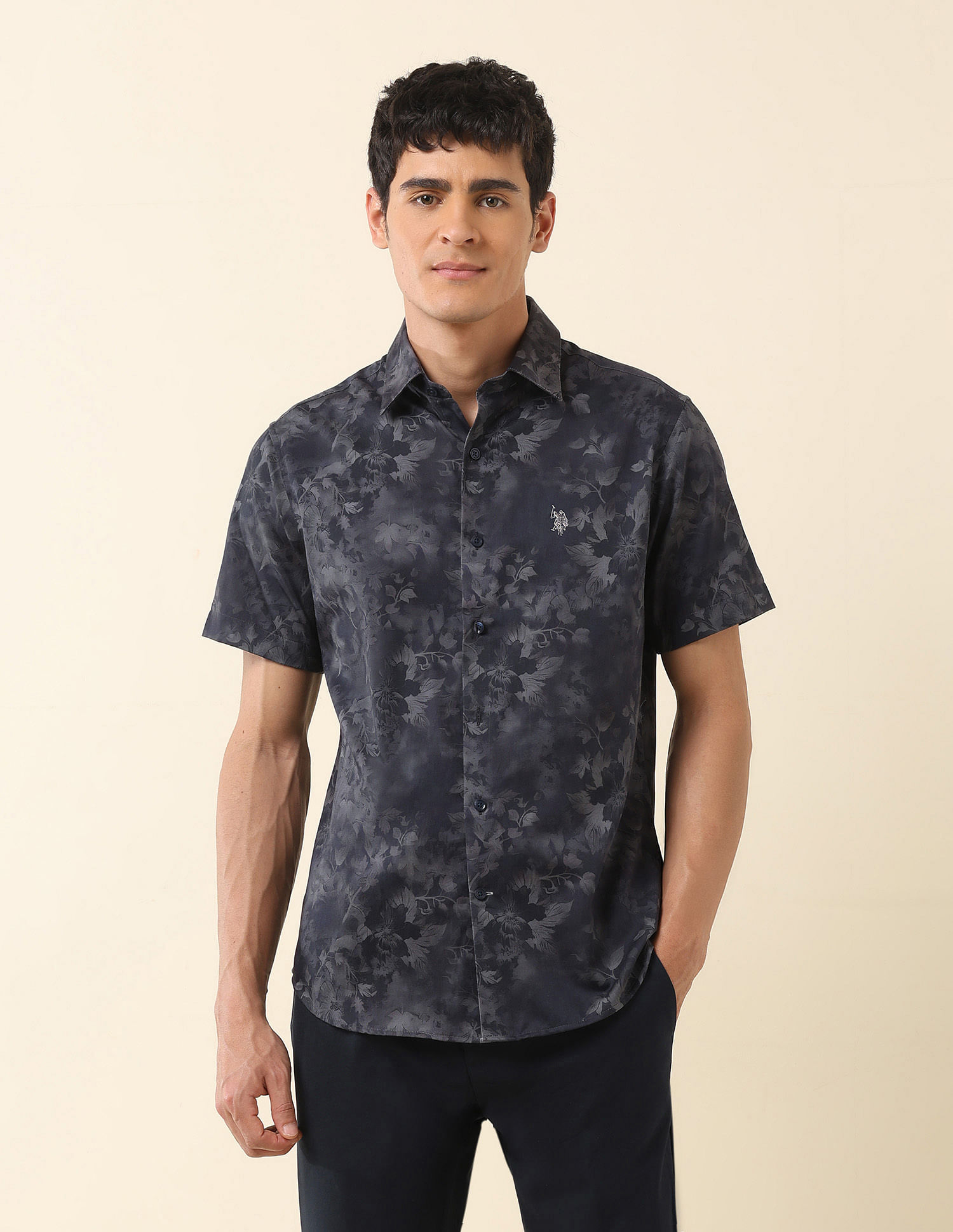 U.S. Polo Assn. Floral Printed Tailored Fit Shirt