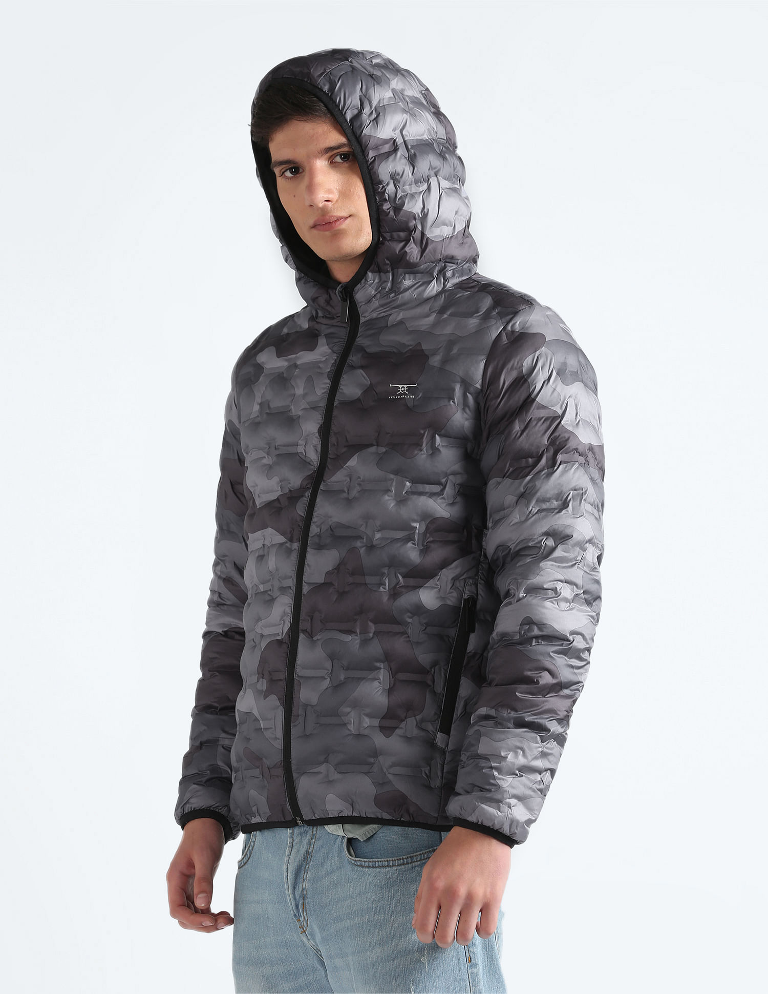 Flying Machine Camouflage Thermo Tech Hooded Jacket
