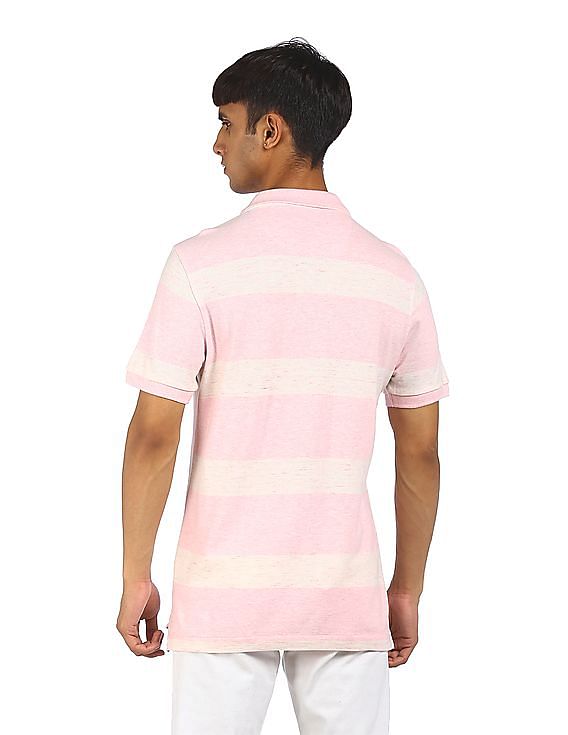 pink and yellow polo shirt