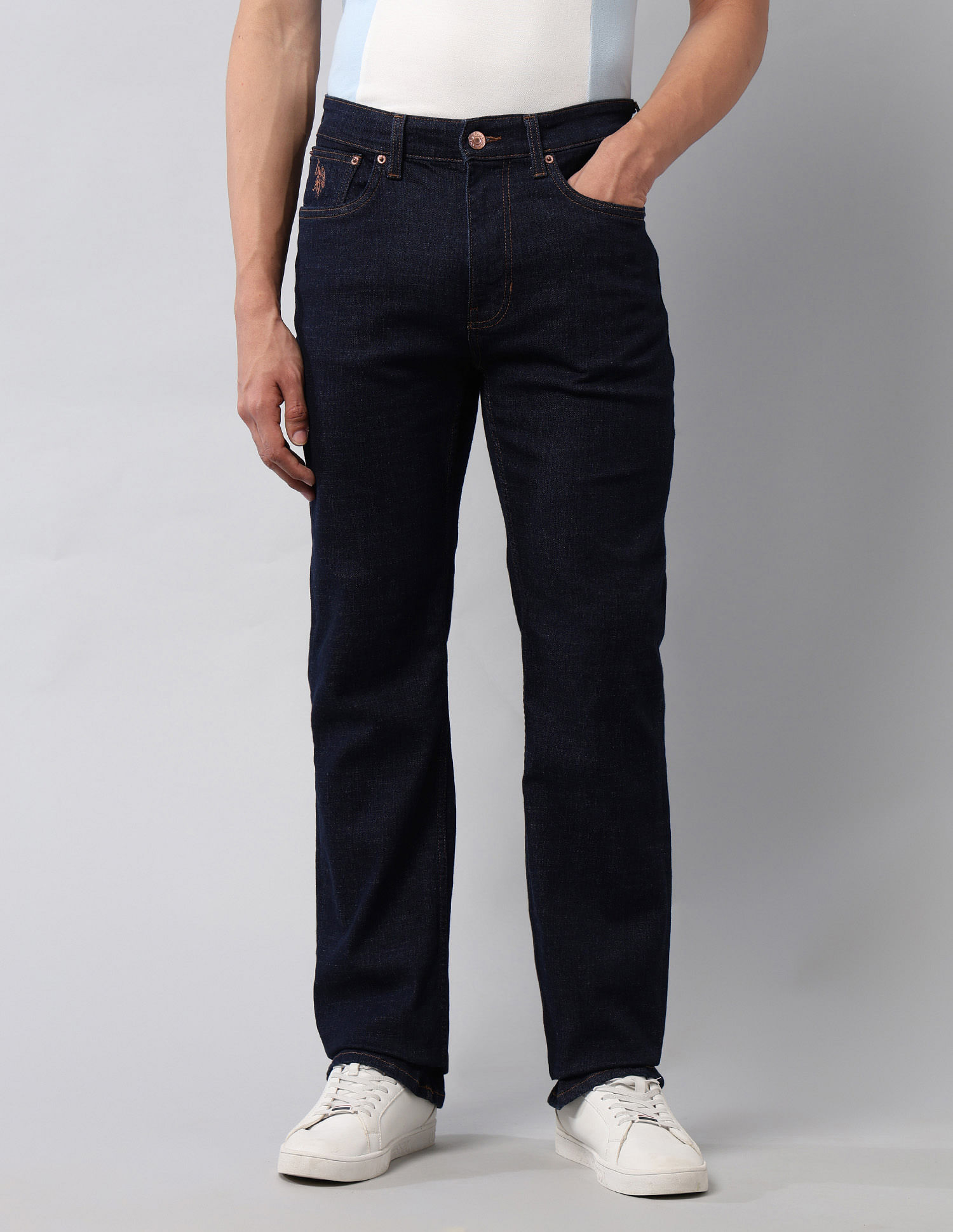 U.S. Polo Assn. Denim Co. Connor Fit Mapping: Bootcut Blue Jeans
