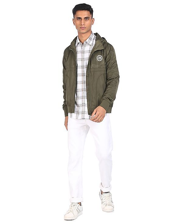 U.S. Polo Assn. High Neck Solid Hooded Jacket