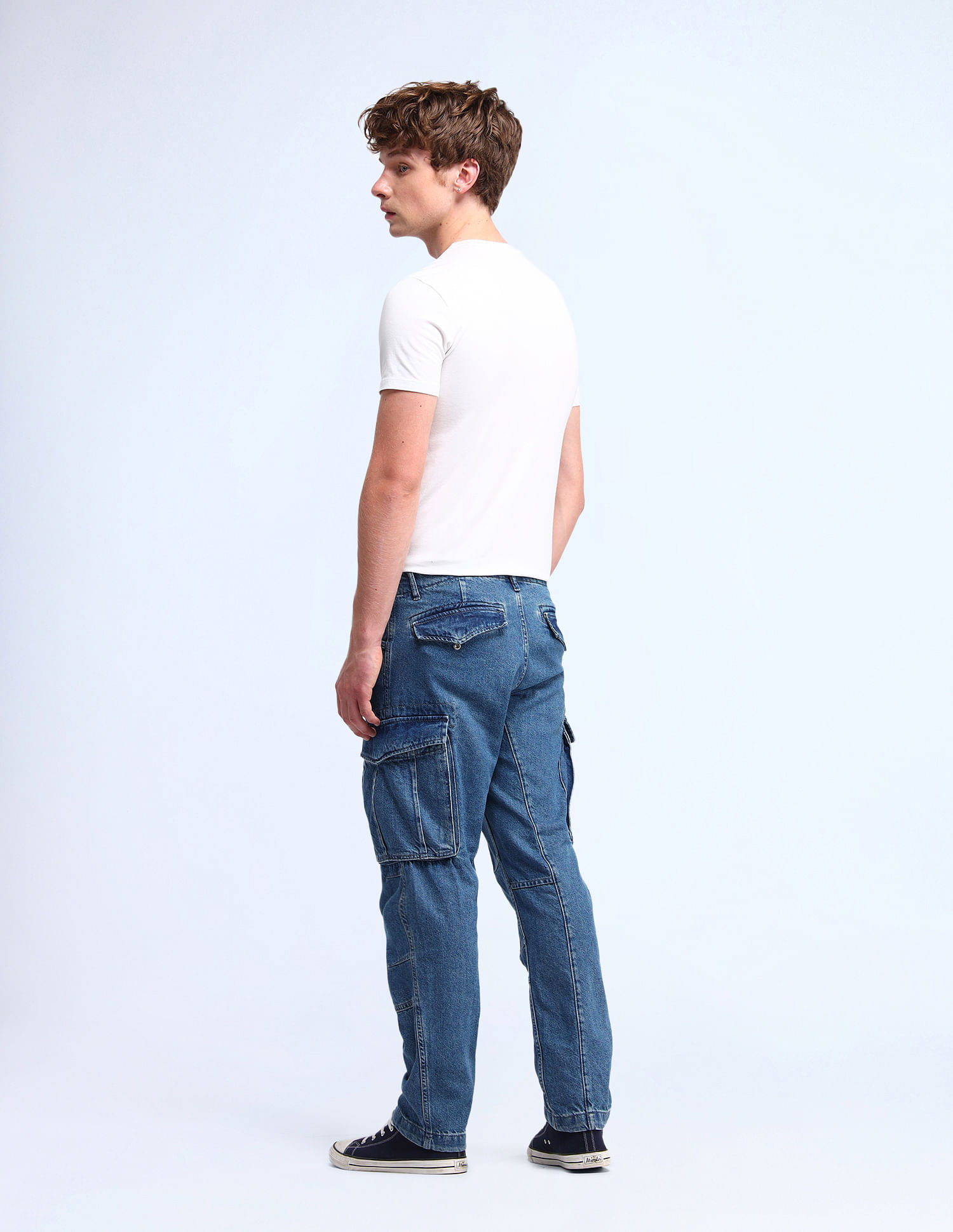 Flying Machine Cobain Loose Fit Blue Jeans