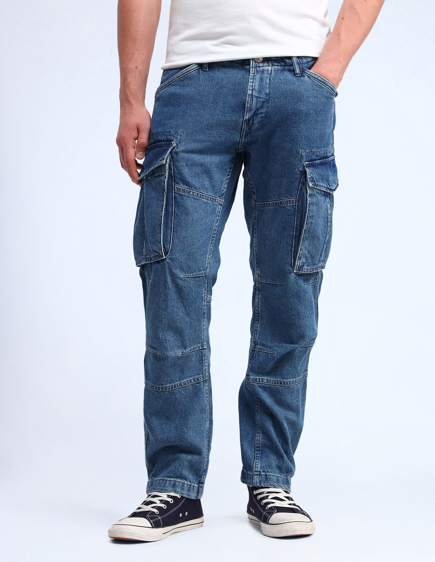 Flying Machine Cobain Loose Fit Blue Jeans