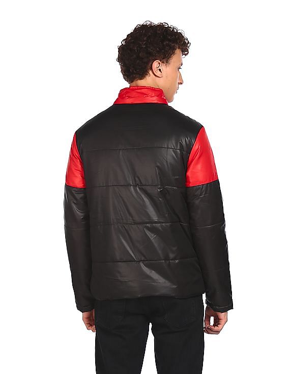 Flying Machine Hooded Long Sleeve Colour Block Jacket