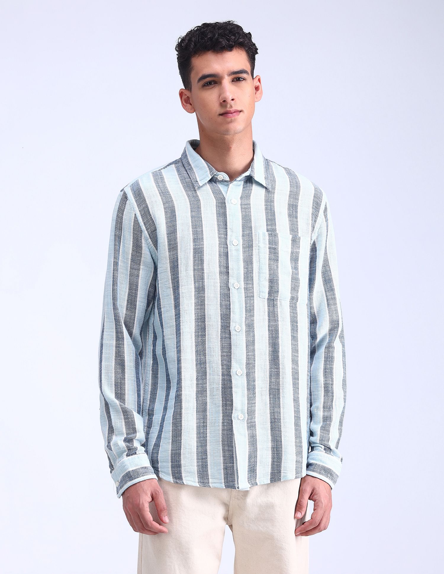 Flying Machine Regular Fit Dobby Shirt