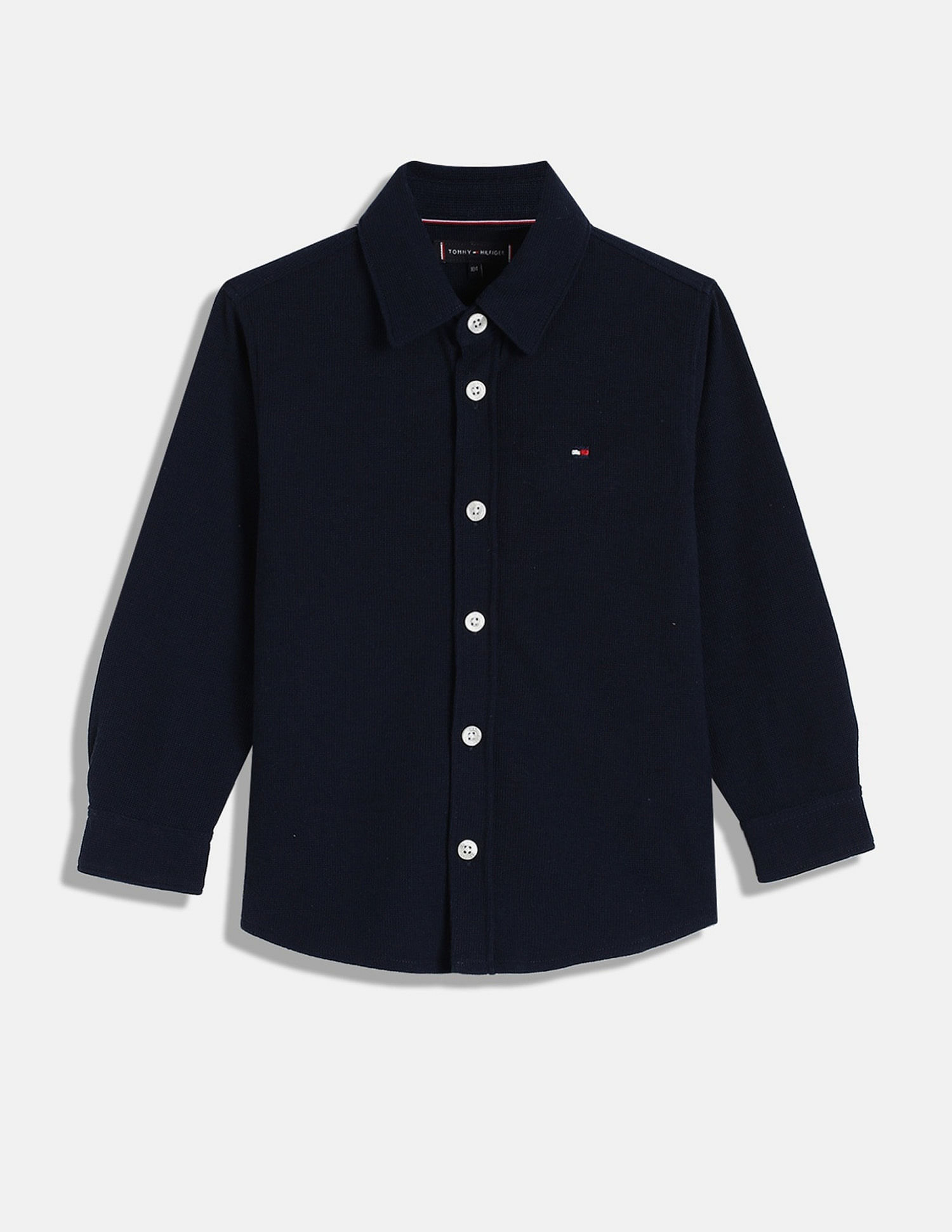 Tommy Hilfiger Kids Boys Solid Regular-Fit Cotton Shirt