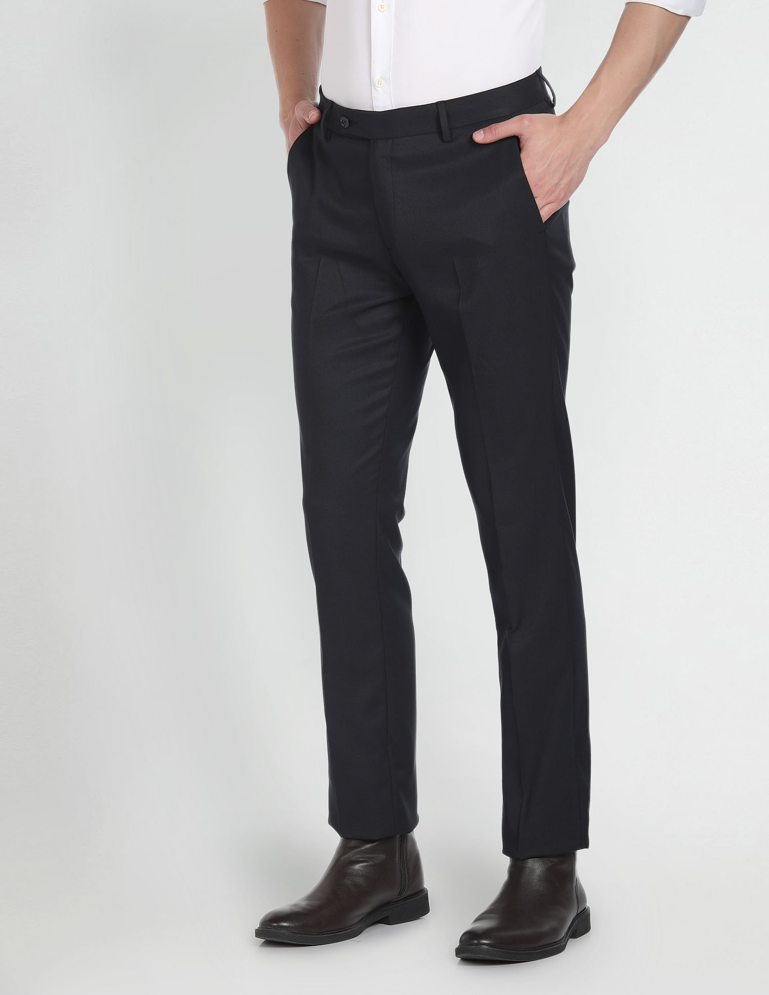 Arrow Mid Rise Tailored Fit Formal Trousers