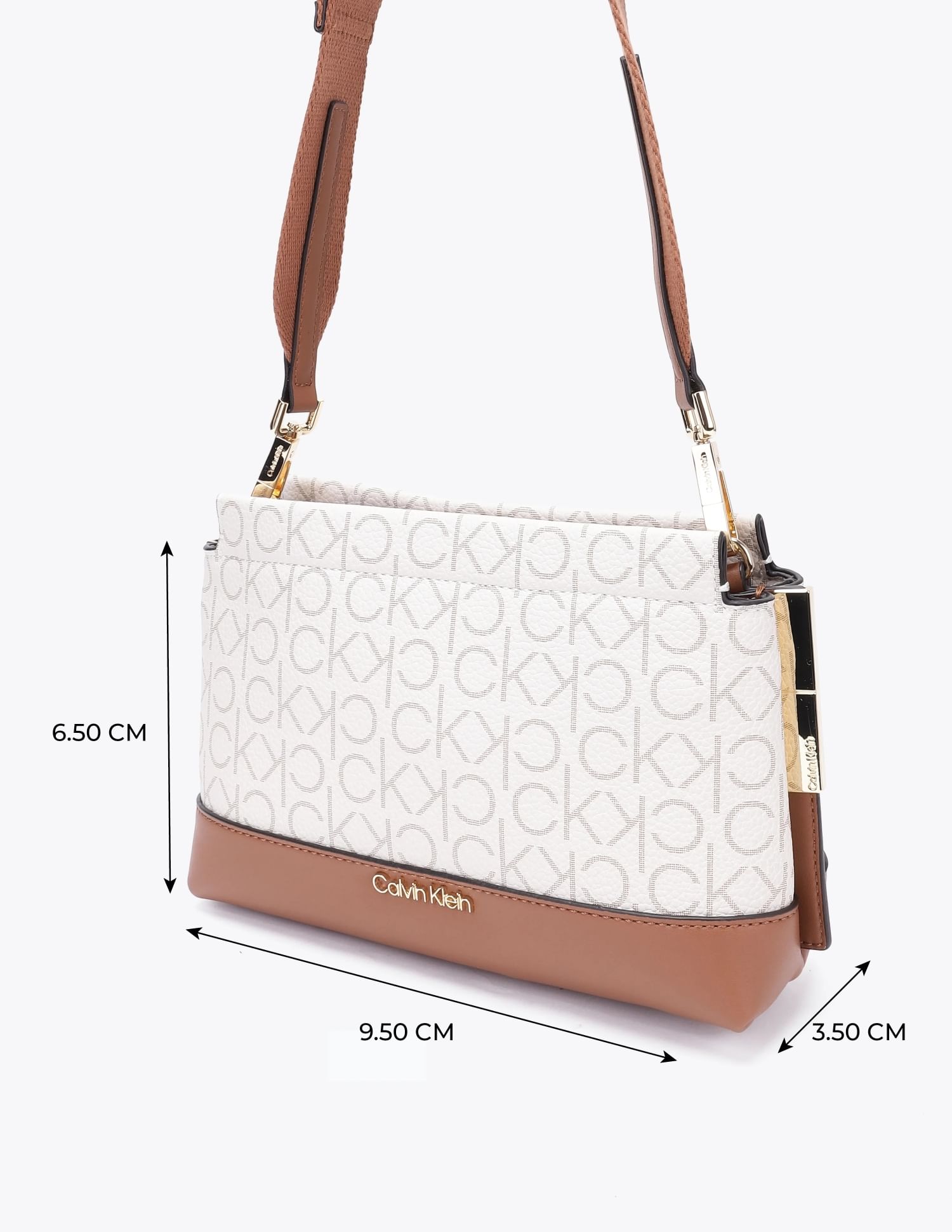 Buy Calvin Klein Logo White Pu Sling Bag