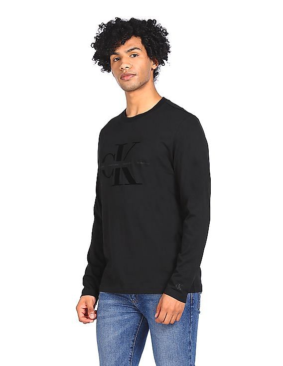 Calvin Klein Jeans Stacked Logo Long Sleeve T Shirt, $19