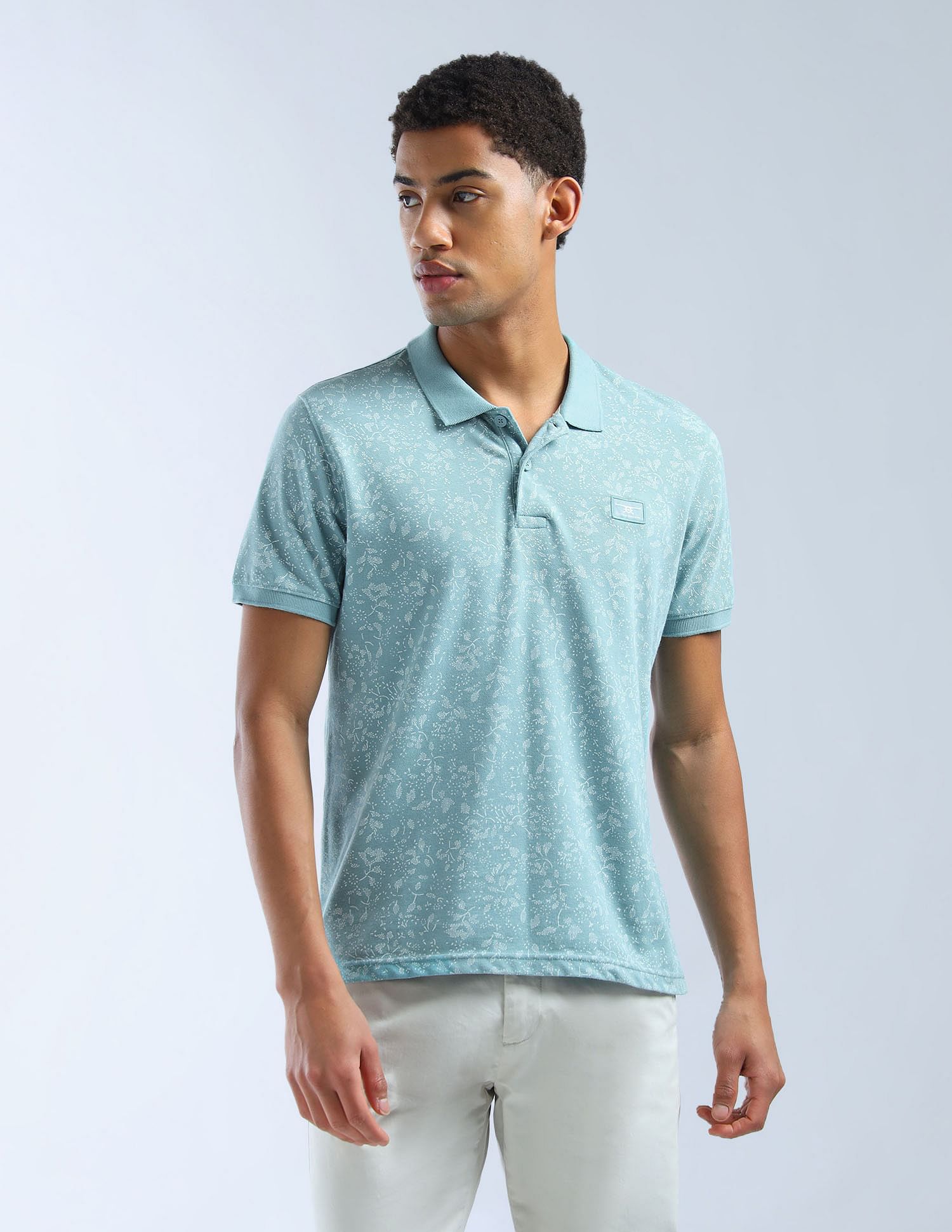 Flying Machine Floral Printed Essentials Polo Shirt