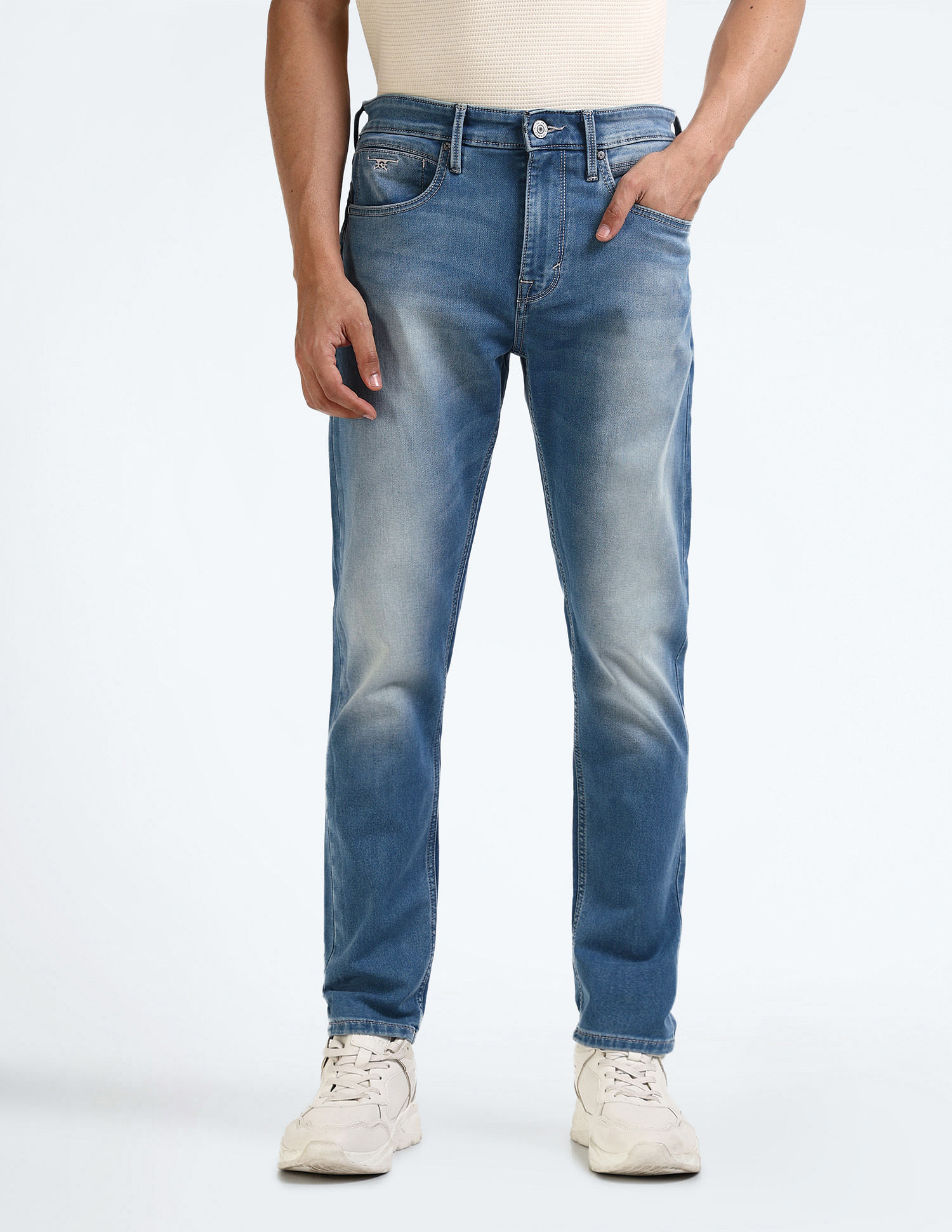 Flying Machine Slash Slim Tapered Fit Stone Wash Jeans